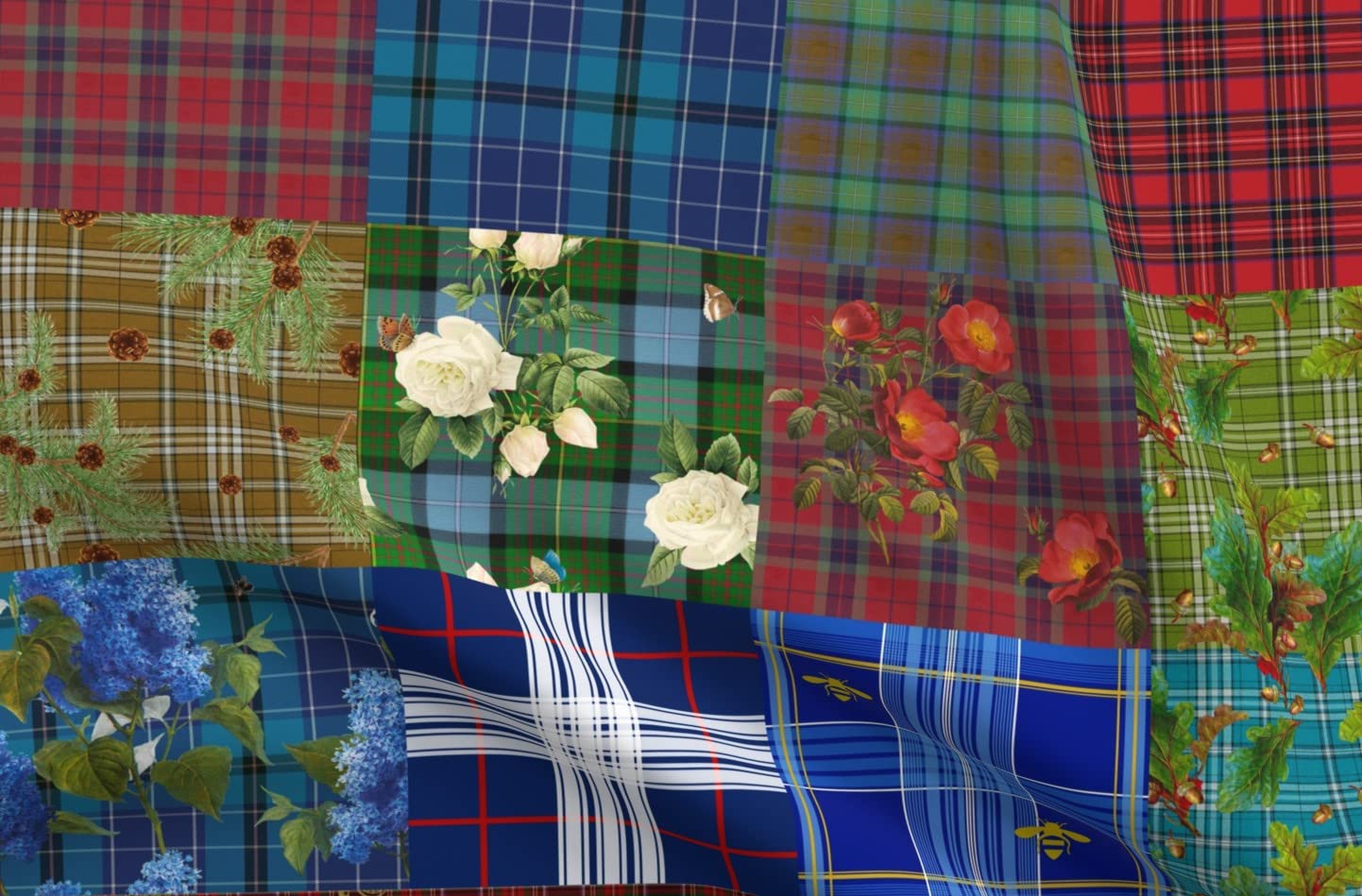 Tartan Cheater Quilt Plaid Checkered Bee Scottish Highland Printed Cotton Fabric - Fat Quarter for Sewing, Quilting, Apparel & Home Decor | Perfect for DIY Crafts, Patchwork & Upholstery Projects