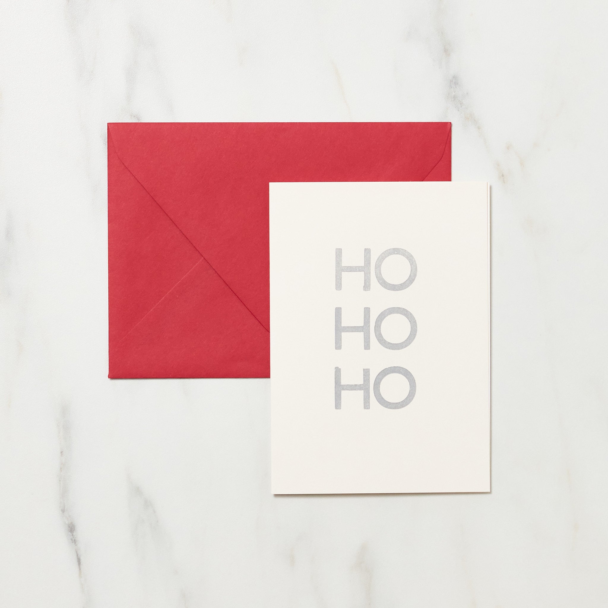 Ho Ho Ho Christmas Card - Premium Letterpress Holiday Greeting Cards for Festive Season | Perfect for Xmas Party Invitations, Holiday Gifts & Family Greetings