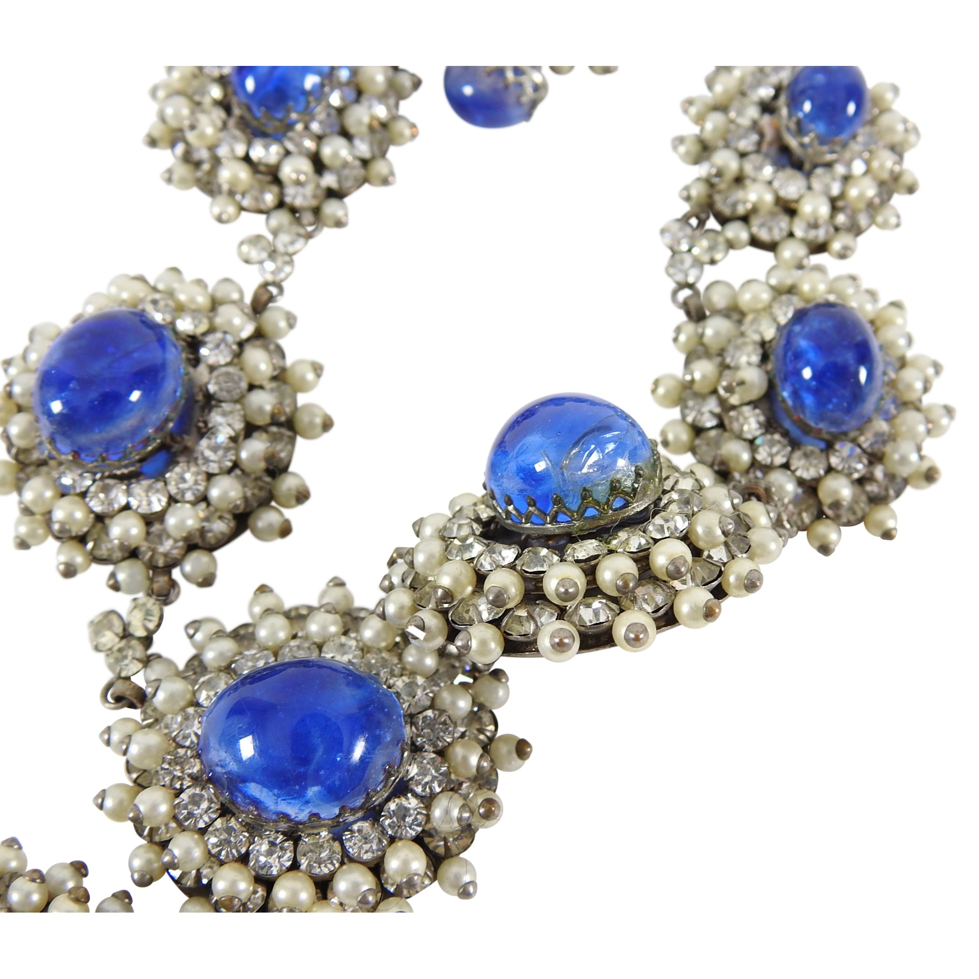 Balenciaga Goossens Vintage 1950's Faux Pearl Necklace - Elegant Glass Bead Statement Jewelry for Women, Perfect for Parties, Weddings & Special Occasions