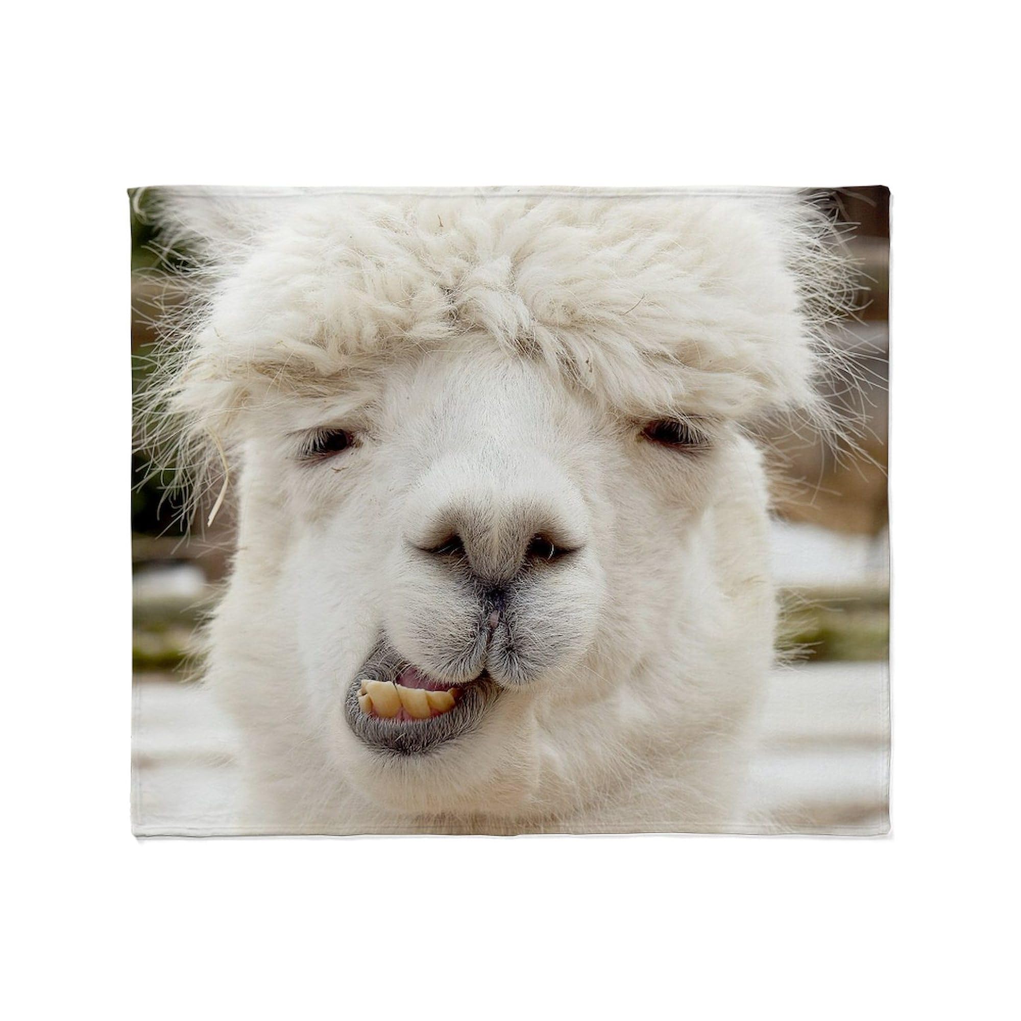 Funny Alpaca Smile Fleece Throw Blanket - Super Soft Plush Blanket 60