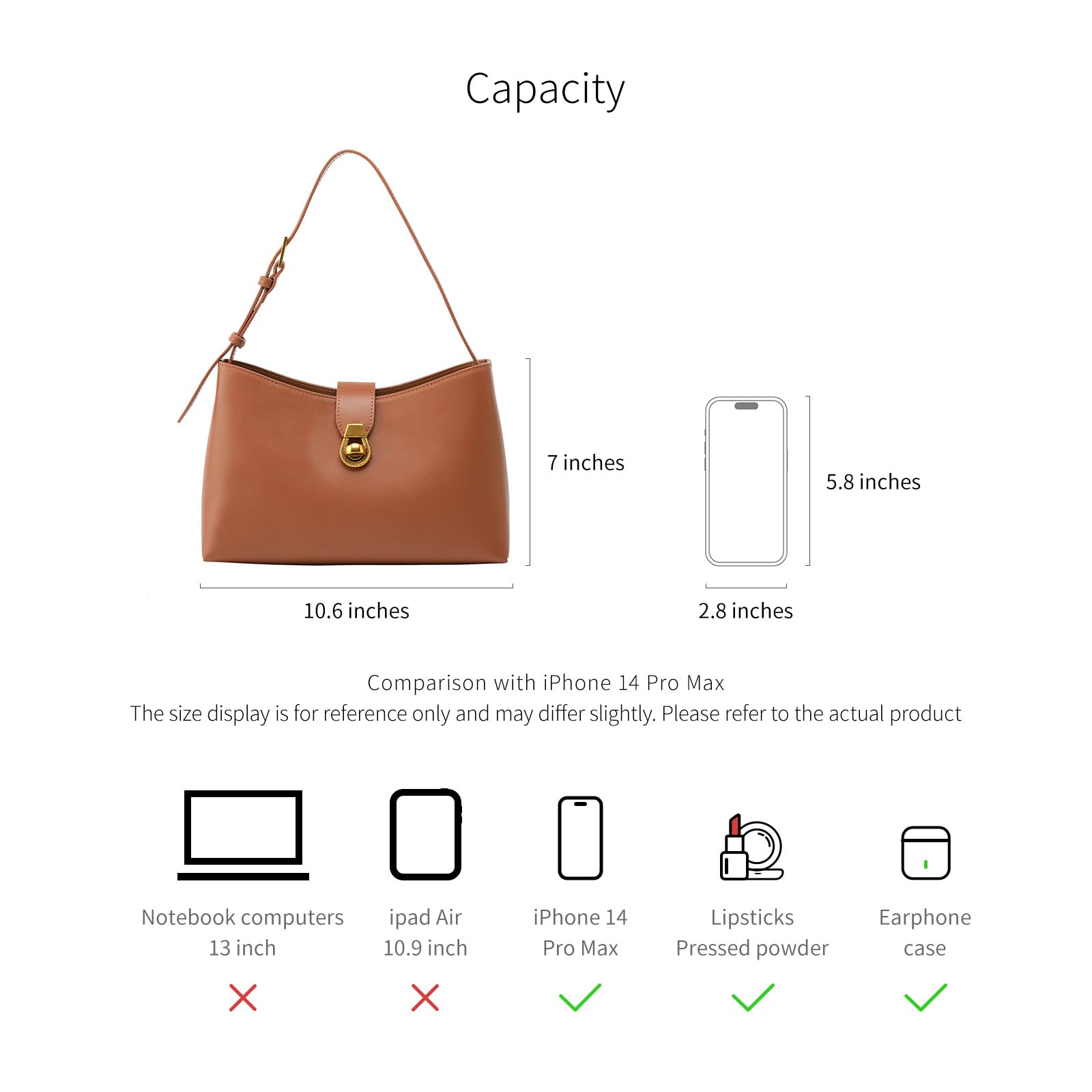 Stylish C.Paravano Women's Shoulder Bag - Glossy PU Leather Tote with Secure Zipper Closure | Hobo Handbag & Underarm Purse | Perfect for Work, Travel & Everyday Use