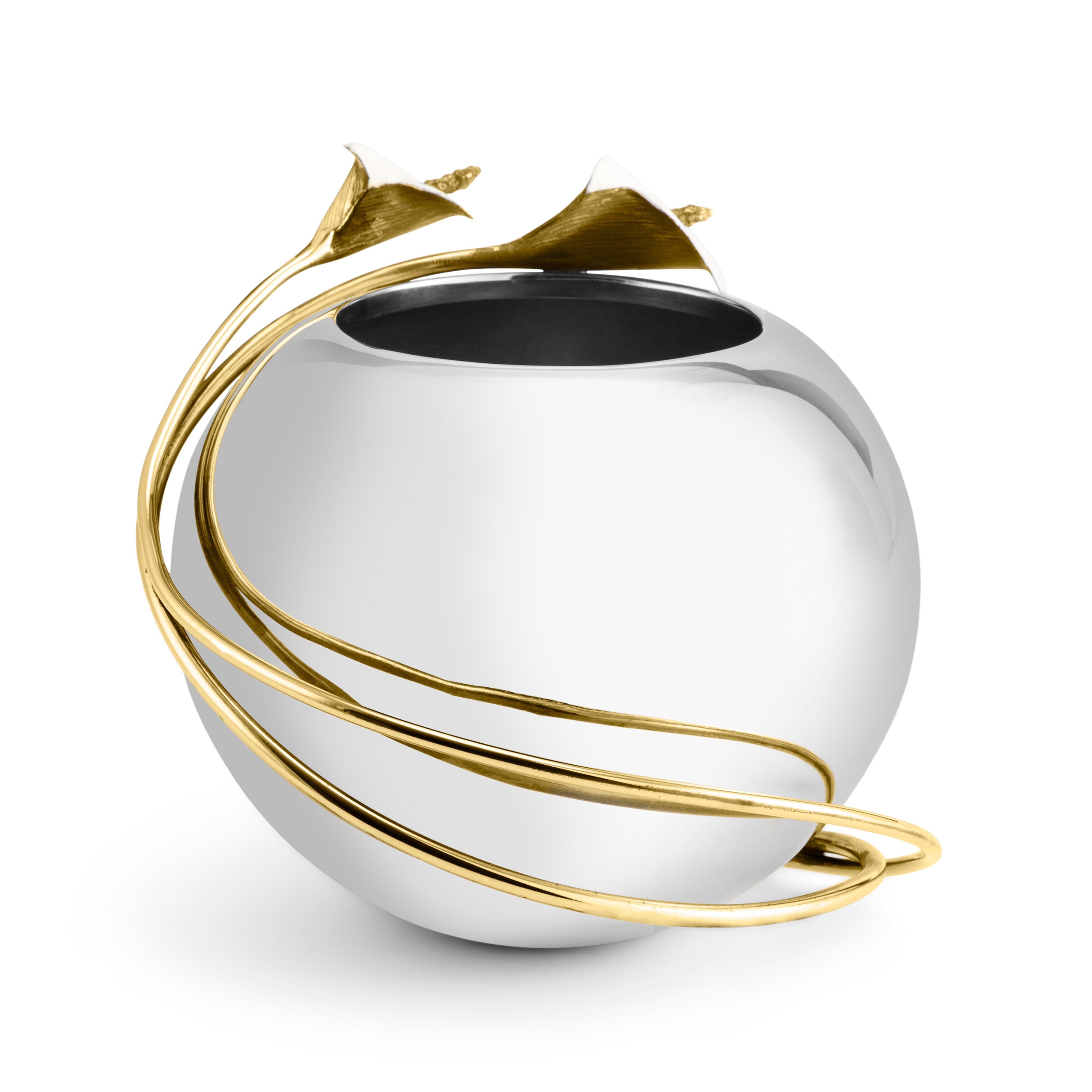 Elegant Calla Lily Rose Bowl Vase for Wedding Centerpieces, Home Decor & Floral Arrangements - Perfect for Dining Table, Living Room & Special Events