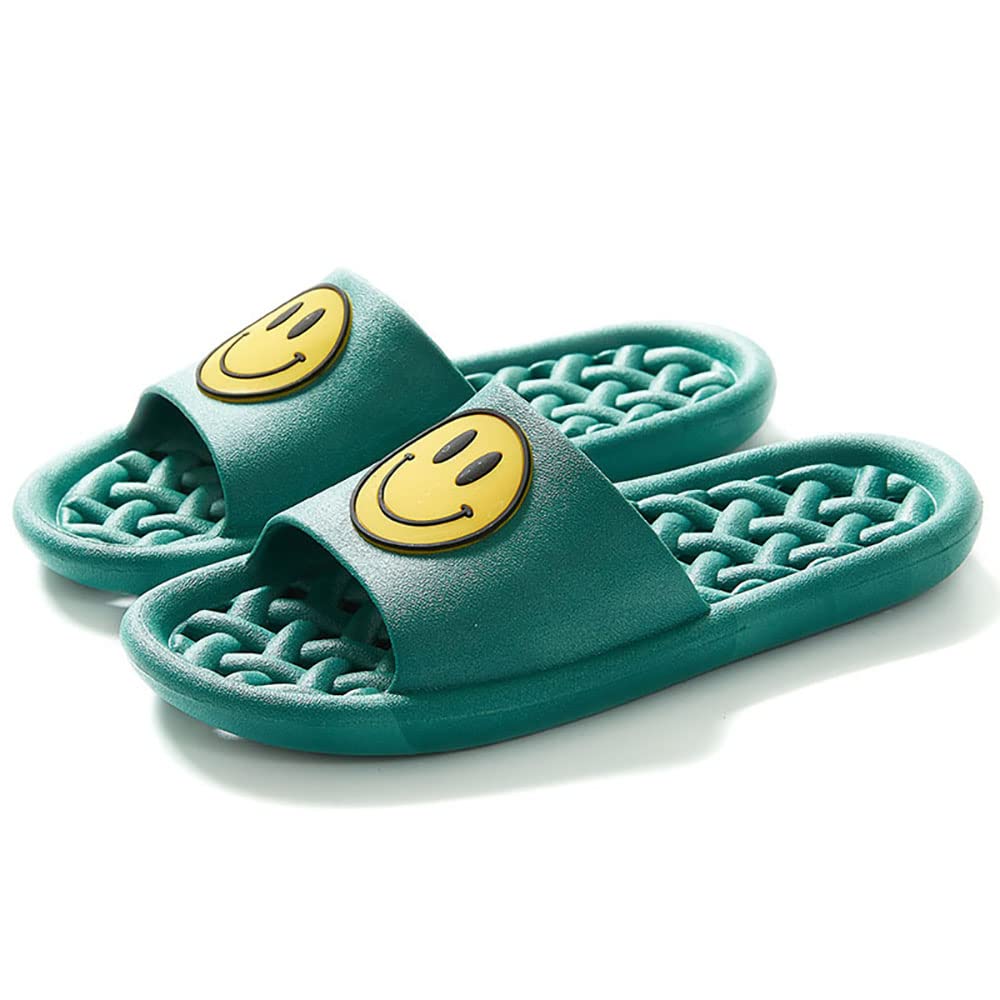 Smiley Face Slippers - Lightweight Indoor/Outdoor House Shoes with Anti-Skid Sole for Women & Men - Perfect for Bathroom, Lounge, and Backyard Relaxation