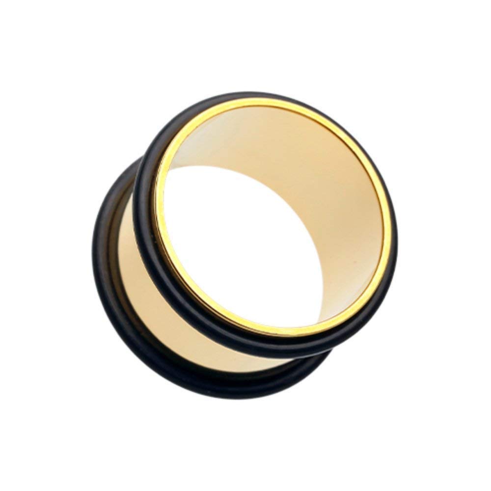 Gold Plated Ear Gauge Tunnel Plug - Stylish Jewelry for Daily Wear