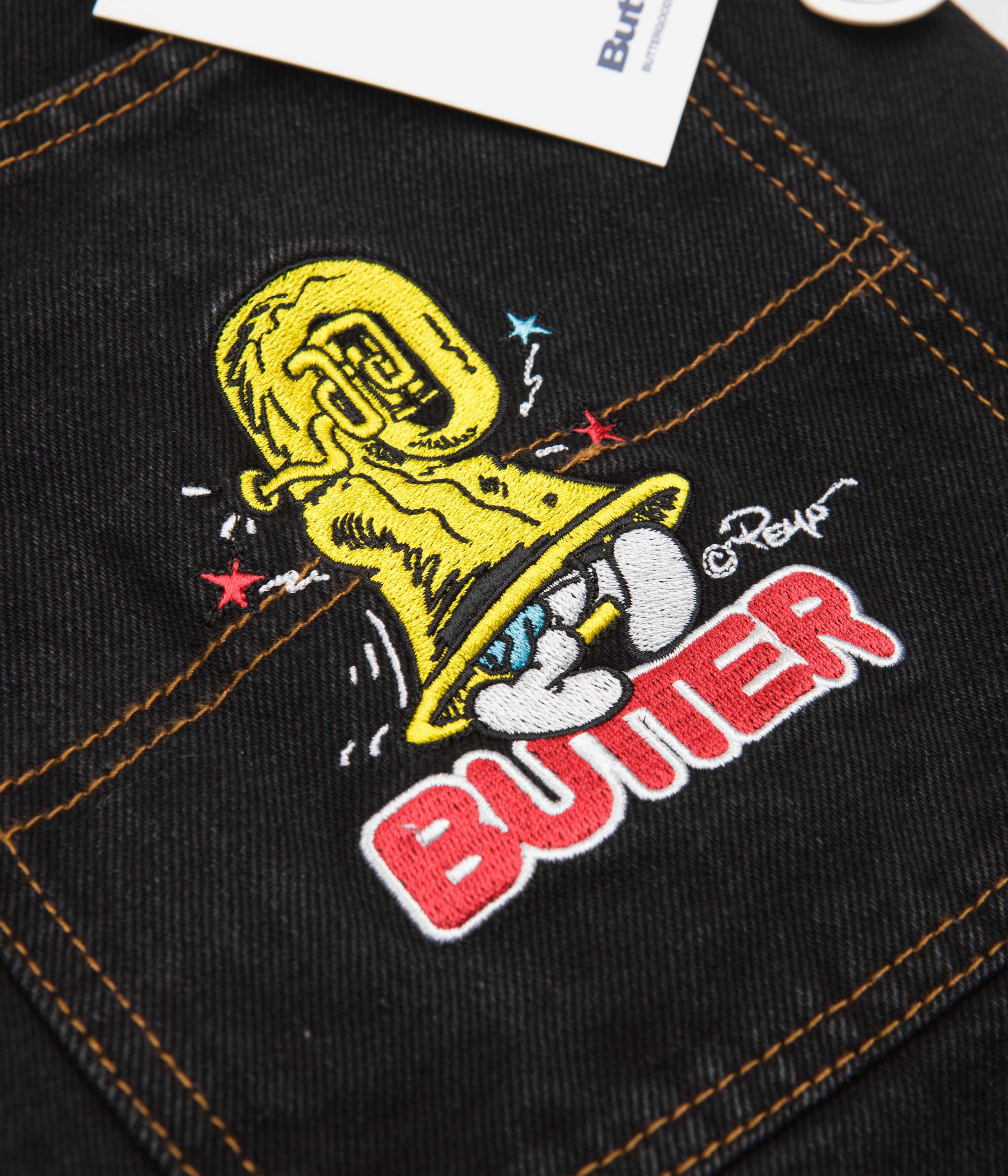 Butter Goods x The Smurfs Harmony Jeans - Washed Black Denim Pants for Men | Casual Streetwear & Vintage Style | Perfect for Everyday Wear and Urban Fashion