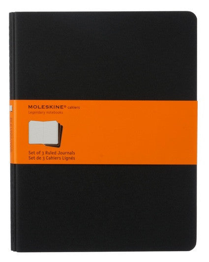 Premium Moleskine Ruled Cahier Journal Set - 3 Pack with Durable Cardboard Cover for Note Taking, Sketching & Daily Planning | Perfect for Students, Artists & Professionals