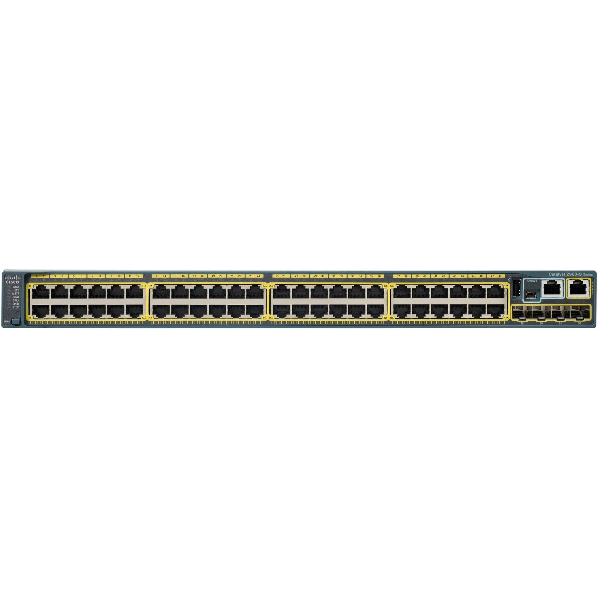 Refurbished Cisco WS-C2960S-48TS-L 48-Port Gigabit Ethernet Switch | Layer 2 Managed Network Switch for Office, Data Center & Small Business Networks | High-Speed Connectivity & Reliable Performance