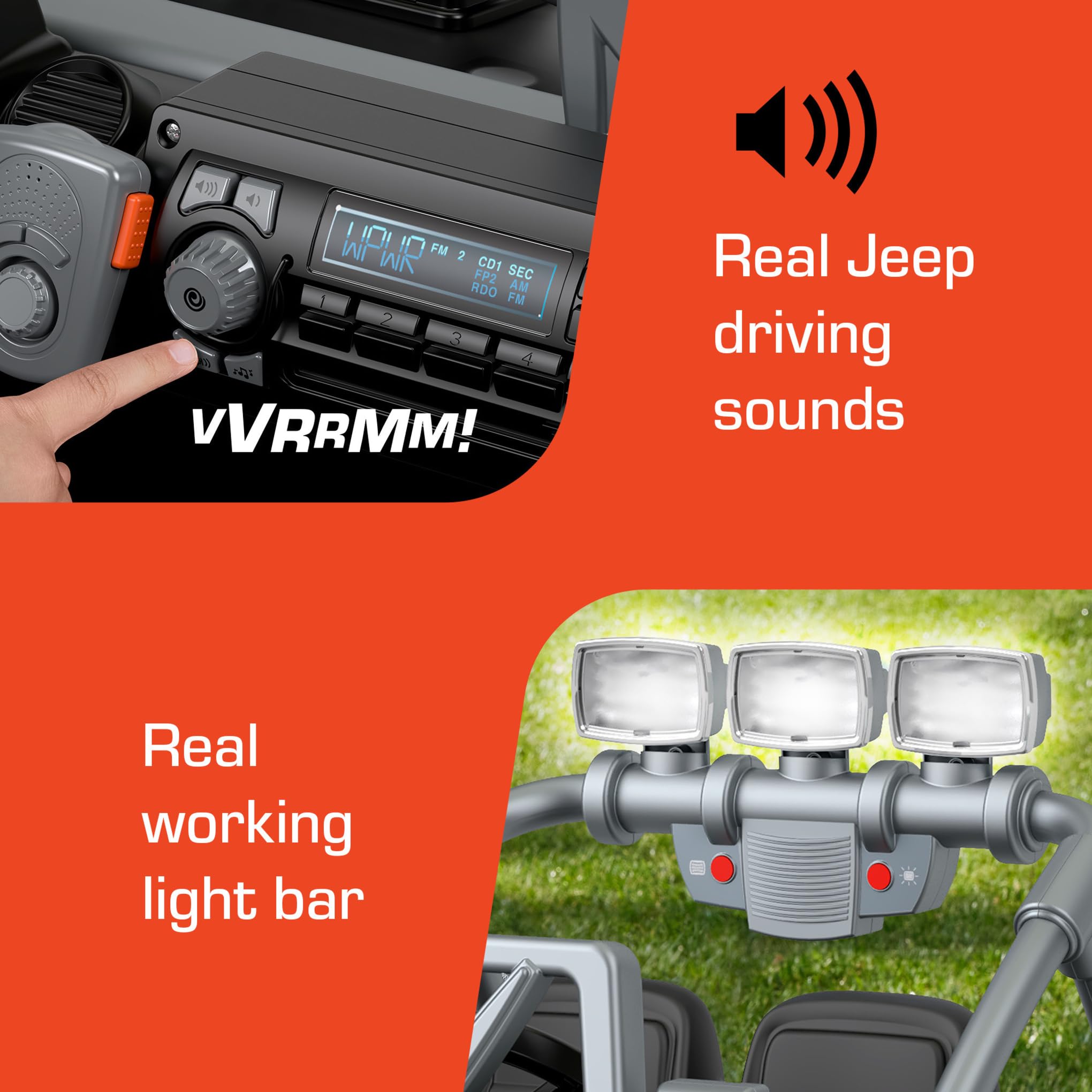 Power Wheels Jeep Wrangler Willys 12V Ride-On Car for Kids Ages 3-7 Years - Battery-Powered Toy Vehicle with Realistic Sounds & LED Lights - Outdoor Play Toy for Boys & Girls - Perfect for Driveway, Backyard & Park Adventures