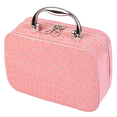 Carzillion Stylish Makeup Bag for Women - Waterproof Cosmetic Organizer with Mirror | Travel Toiletry Case & Jewelry Storage Box | Perfect for Vacation, Gym, and Daily Use (Multi-Color)