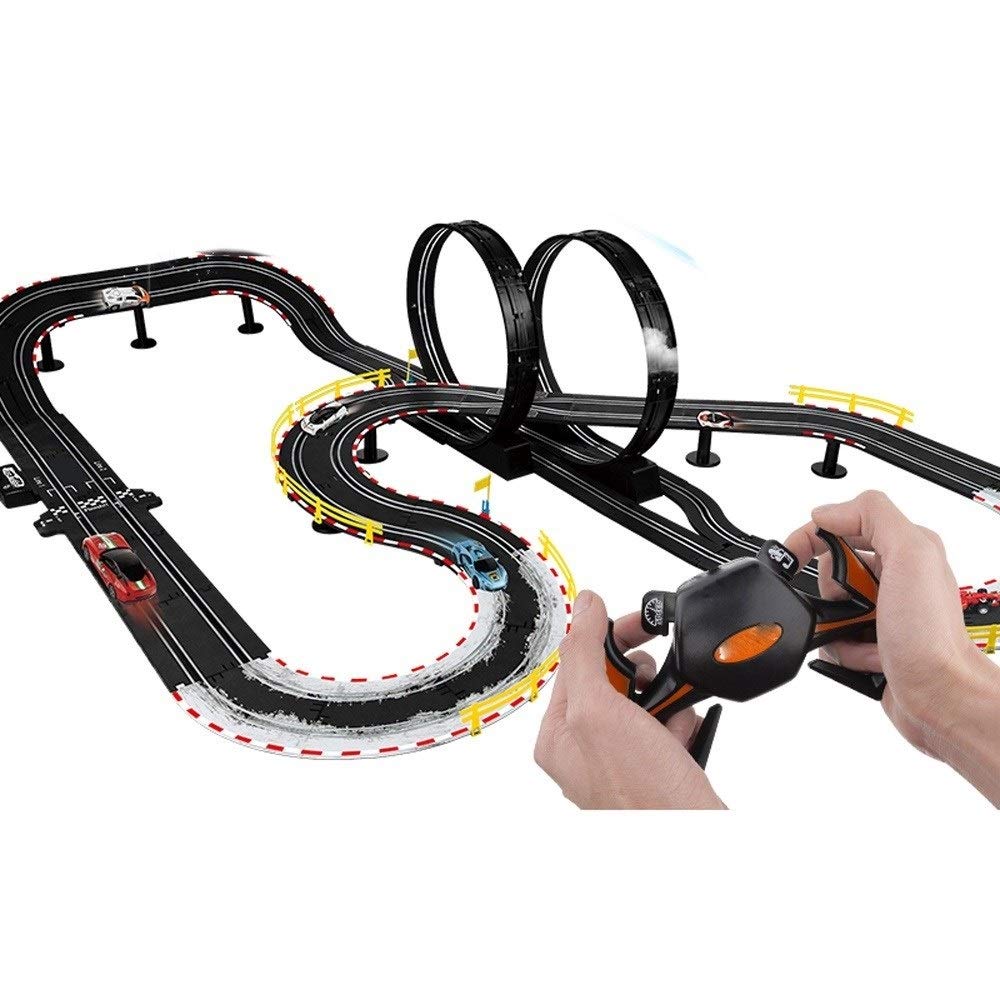 FGH QPLKKMOI Electric Toy Train Set with Roller Coaster & Puzzle Tracks - STEM Learning Toy for Kids Ages 3+ | Perfect for Birthday Gifts, Classroom Activities & Interactive Playtime