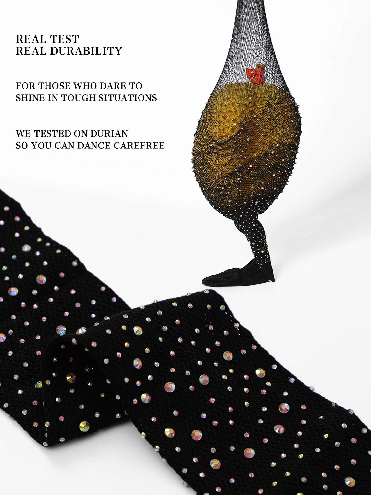 Sexy Sparkly Fishnet Tights with Rhinestones - Ultra Durable High Waist Mesh Stockings for Women | Perfect for Parties, Concerts, Halloween & Nightclub Outfits