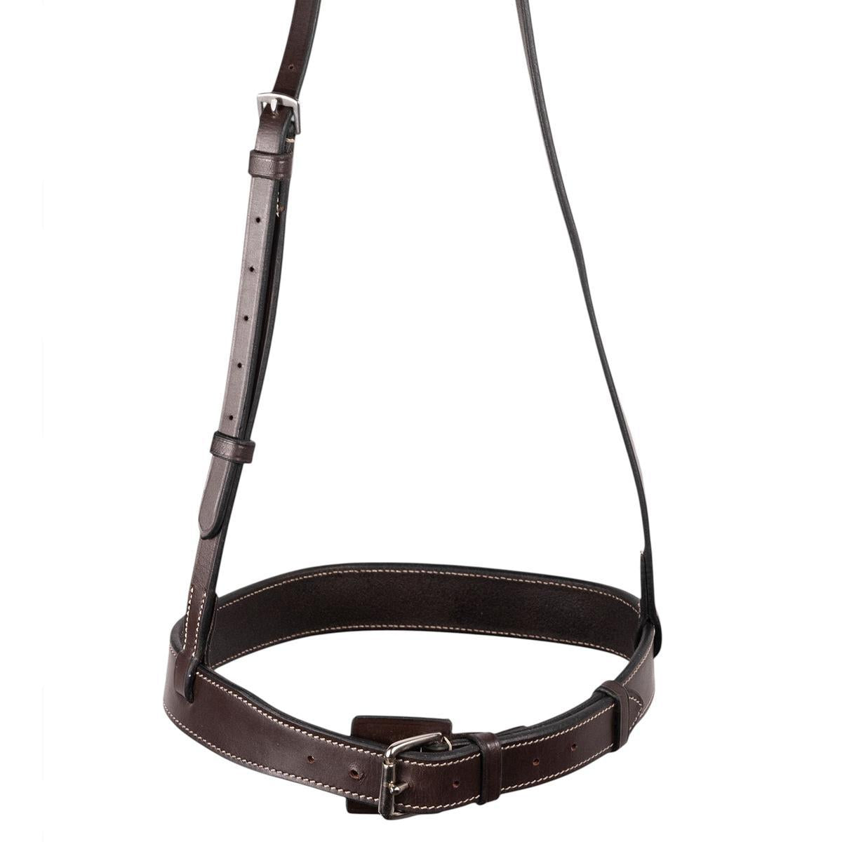 Jake Adams 1 1/4 Inch Raised Fancy Stitched Hunter Noseband for English Riding & Horse Shows - Premium Leather Equestrian Headgear for Dressage & Jumping