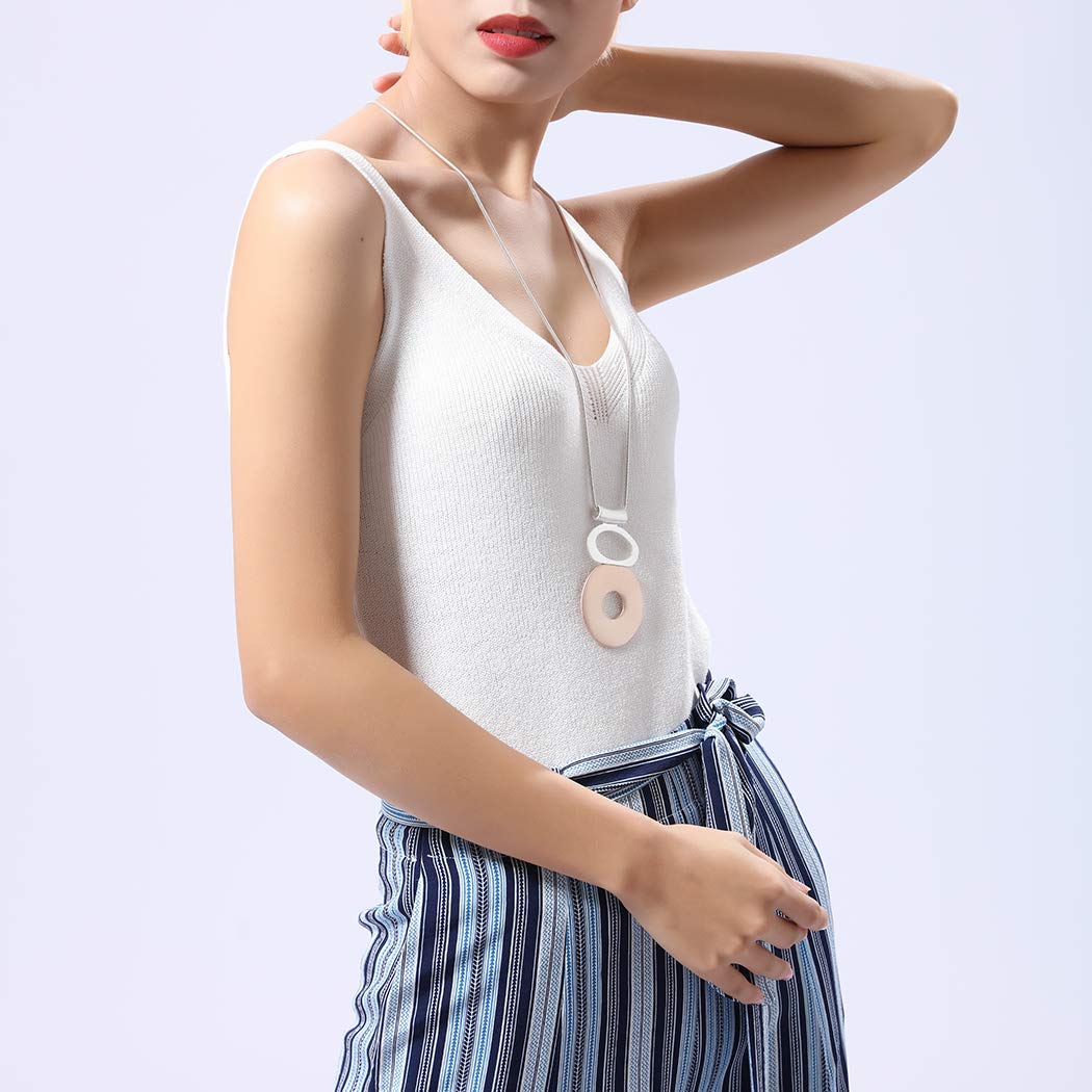 Chunky Chain Long Necklace with Silver Pendant - Elegant Women's Fashion Jewelry for Party, Date Night & Special Occasions