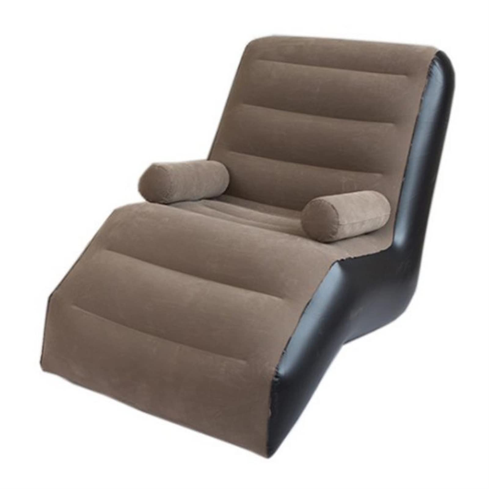 Manyin Inflatable Lazy Sofa Bed - Portable Puff Sofa Chair with S-Shaped Design for Living Room, Bedroom, Outdoor Camping (Coffee Color) - Perfect for Lounging, Napping and Relaxing at Home or Travel