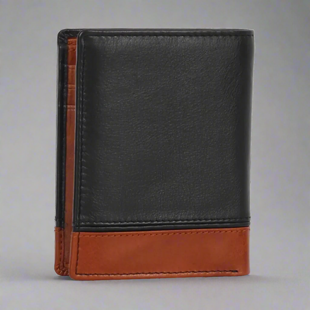 Premium MET Men's Upright Leather Wallet - Slim RFID Blocking Bifold Wallet for Cash & Cards - Perfect for Business, Travel & Everyday Use