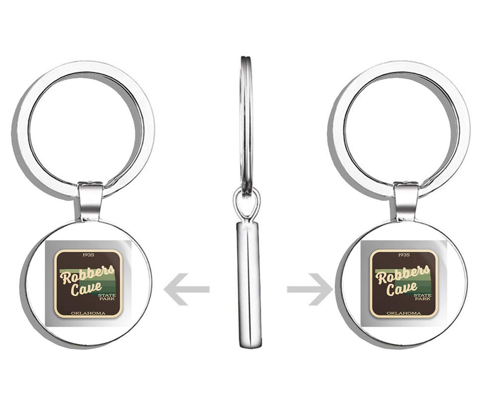 Robbers Cave State Park Oklahoma Souvenir - Double Sided Stainless Steel Keychain for Camping, Hiking & Travel | Car Key Finder with Key Ring Holder | Perfect Gift for Outdoor Enthusiasts & Nature Lovers