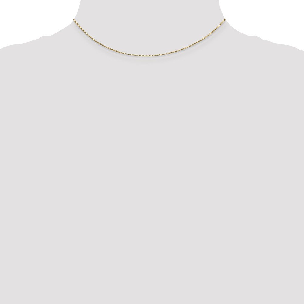 14Kt Yellow Gold 0.5mm Box Chain Necklace - 14 Inch Dainty Jewelry for Women, Perfect for Layering, Everyday Wear & Gift Giving