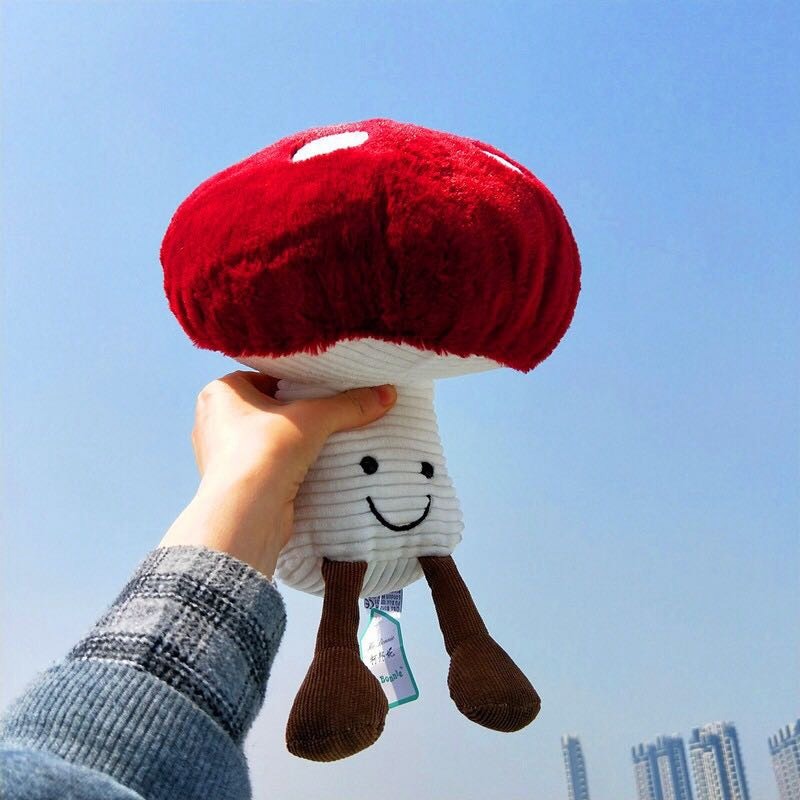 Soft Plush Red Mushroom Pillow Toy - Cute & Comfortable for Kids, Home Decor, and Cozy Nap Time - Perfect for Bedroom, Living Room, and Gift Giving