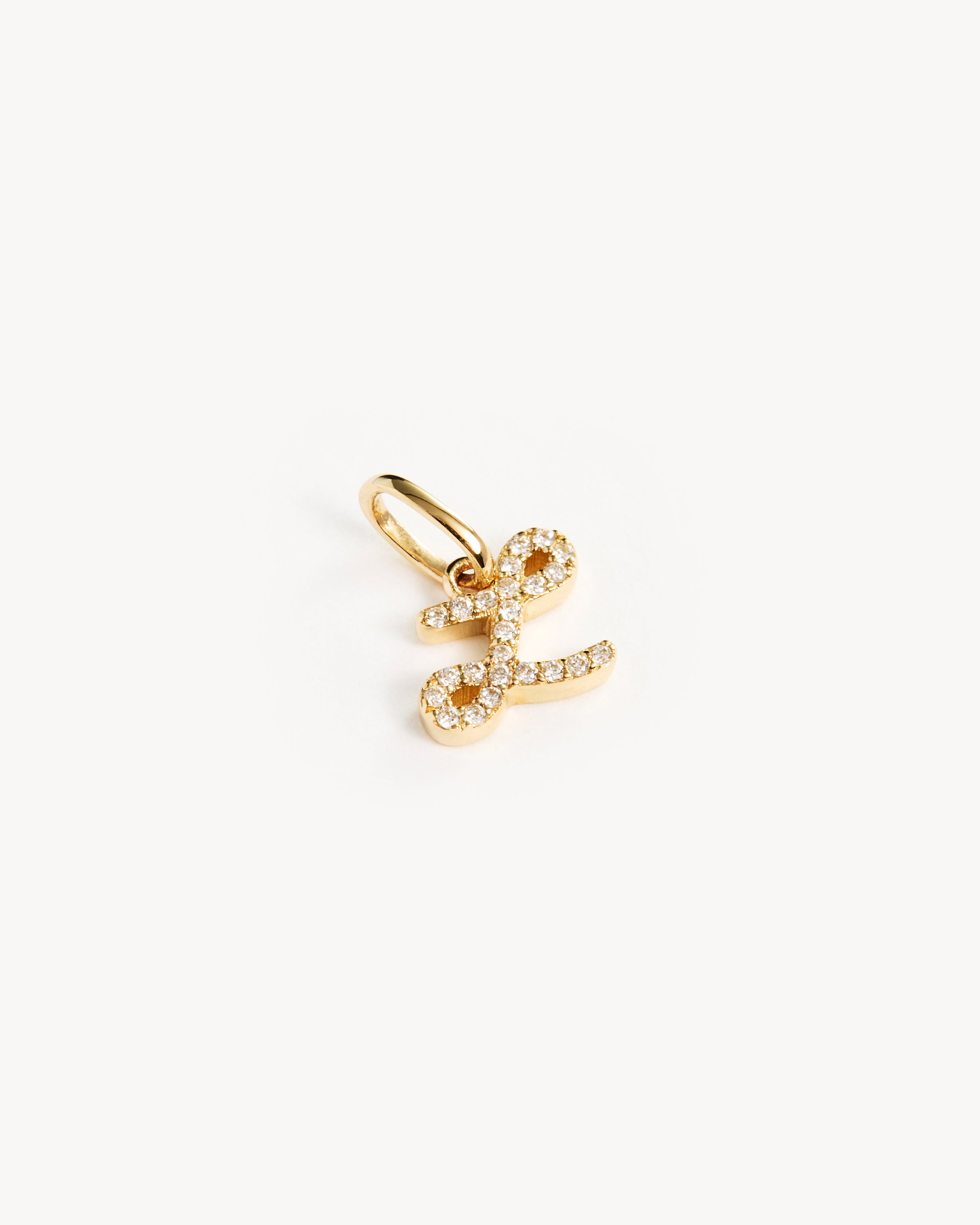 14K Solid Gold Forever Love Diamond Letter Necklace Pendant - Personalized Initial Jewelry Gift for Women, Perfect for Valentine's Day, Anniversary & Special Occasions