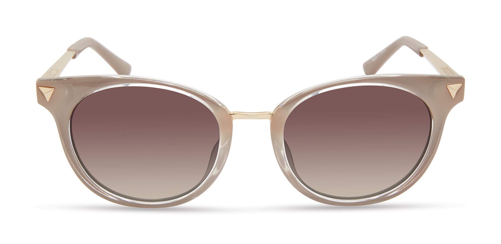 GUESS Women's Stud Accent Round Sunglasses - Stylish UV Protection Shades for Women, Fashionable Sunglasses for Outdoor, Beach & Driving