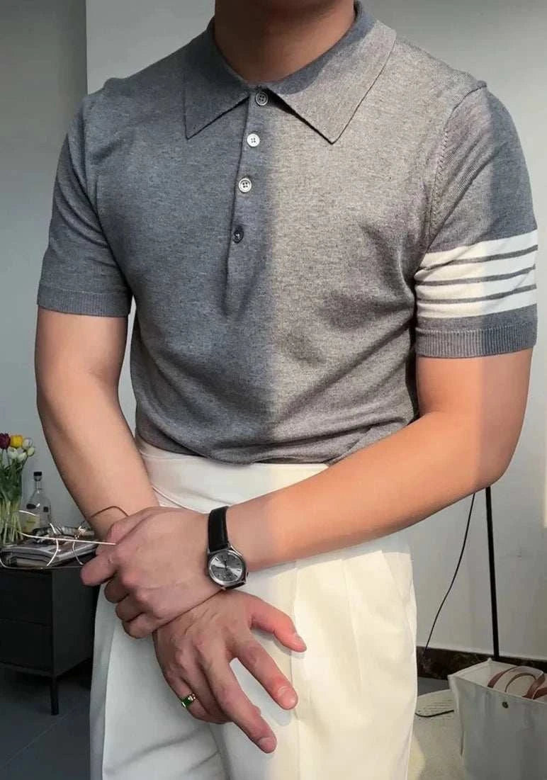 Men's Slim Fit Polo Shirt - Breathable Summer Casual T-Shirt for Outdoor Activities & Daily Wear