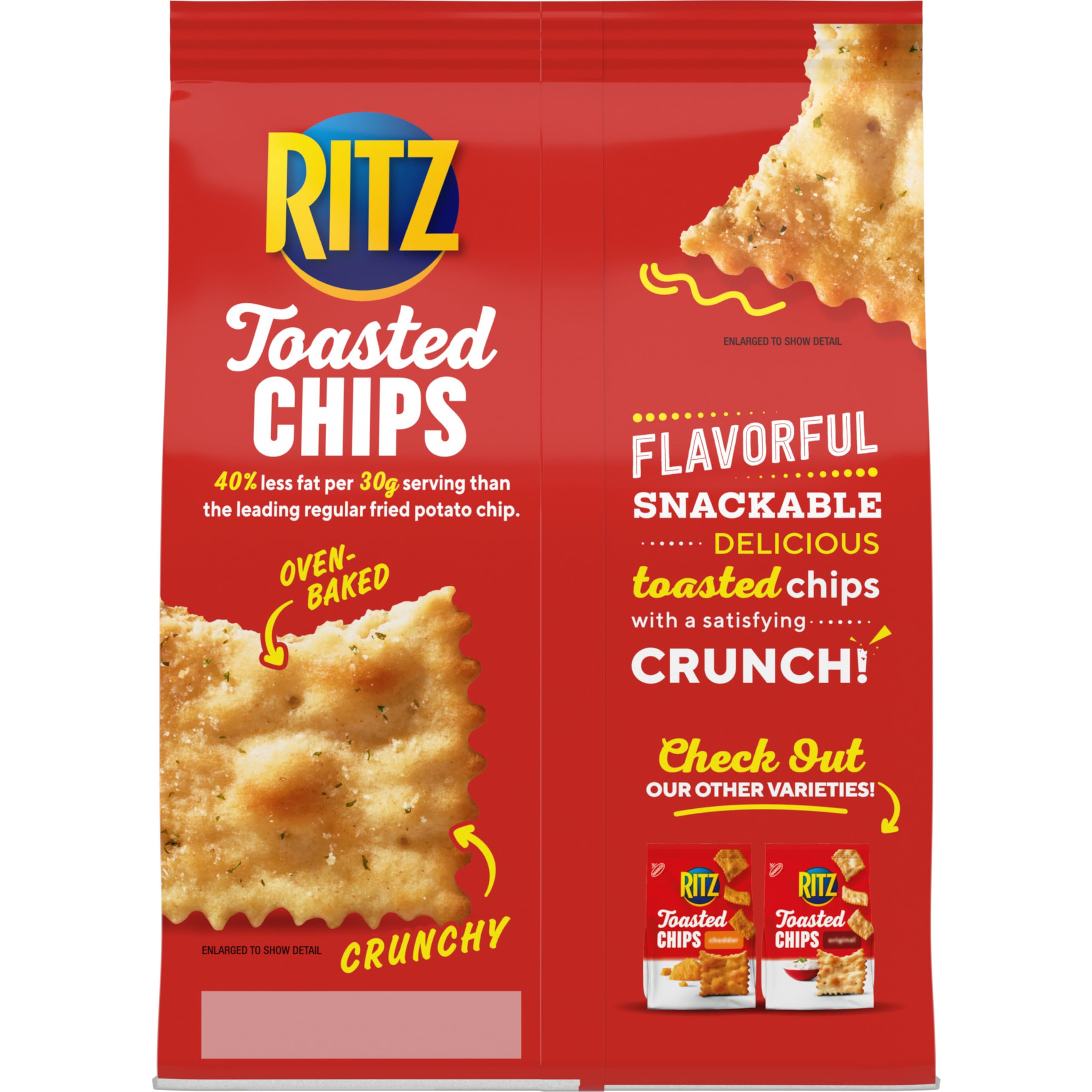 RITZ Toasted Chips Sour Cream and Onion Crackers - 6 Pack (8.1 oz Bags) | Bulk Party Snacks for Gatherings, Movie Nights & Office Break Rooms | Crunchy & Flavorful Baked Snack Chips