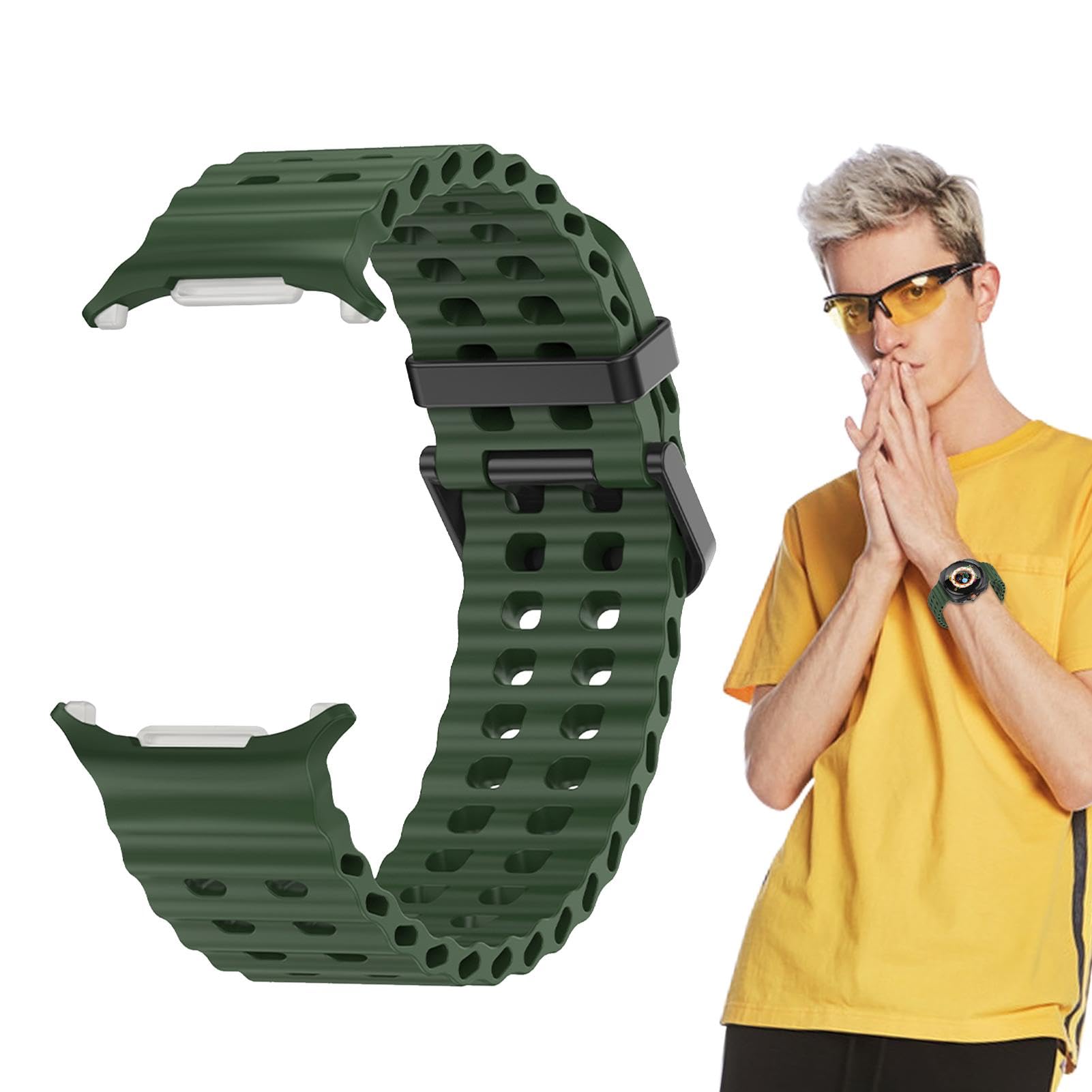 Silicone Watch Band for Apple Watch/Samsung Galaxy/Fitbit - Quick Release Soft Durable Replacement Strap - Perfect for Sports, Workouts & Everyday Wear