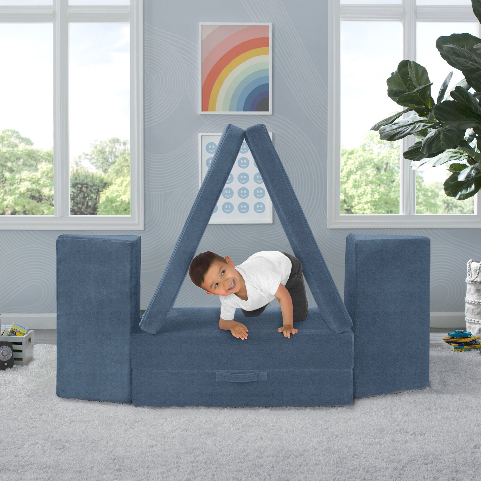Cozee Play Couch & 4-Piece Lounger Set - Kids Play Furniture for Indoor & Outdoor Use - Perfect for Playrooms, Living Rooms, and Backyard Fun
