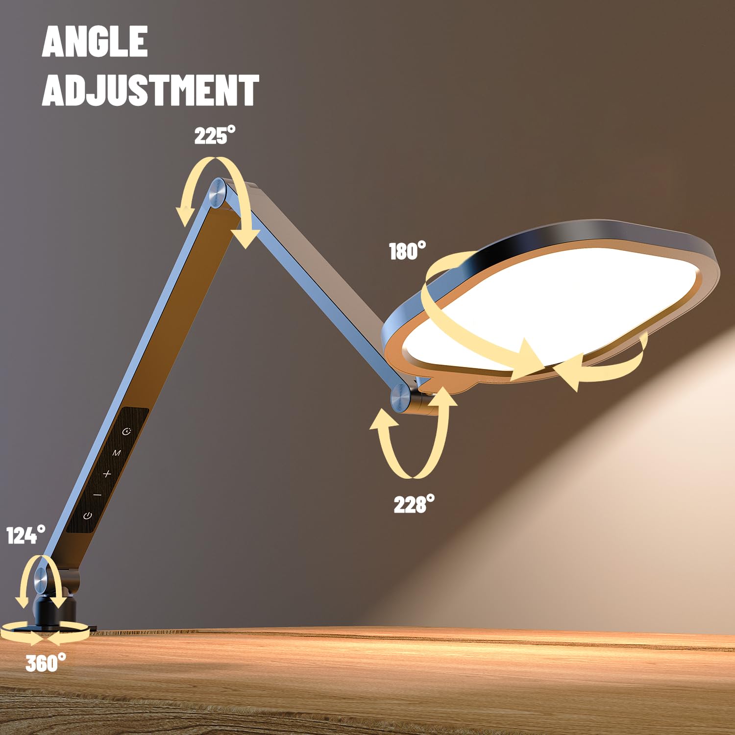 LED Desk Lamp for Home Office - 1200LM Adjustable Swing Arm Clamp Light with Memory & Timer, 3000K-6500K Dimmable Computer Light for Video Calls, Conference, Streaming, Reading & Task Lighting - Perfect for Remote Work, Gaming Setup & Study Room