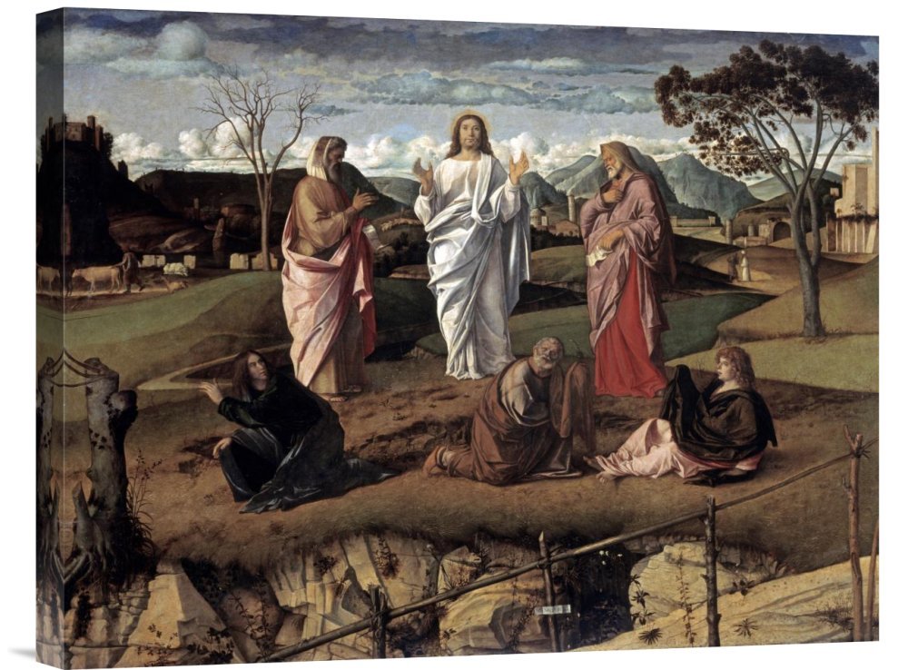 Giovanni Bellini Transfiguration Canvas Wall Art Print - Gallery Wrap Giclee Reproduction for Home & Office Decor | Renaissance Religious Painting for Living Room, Bedroom, Church
