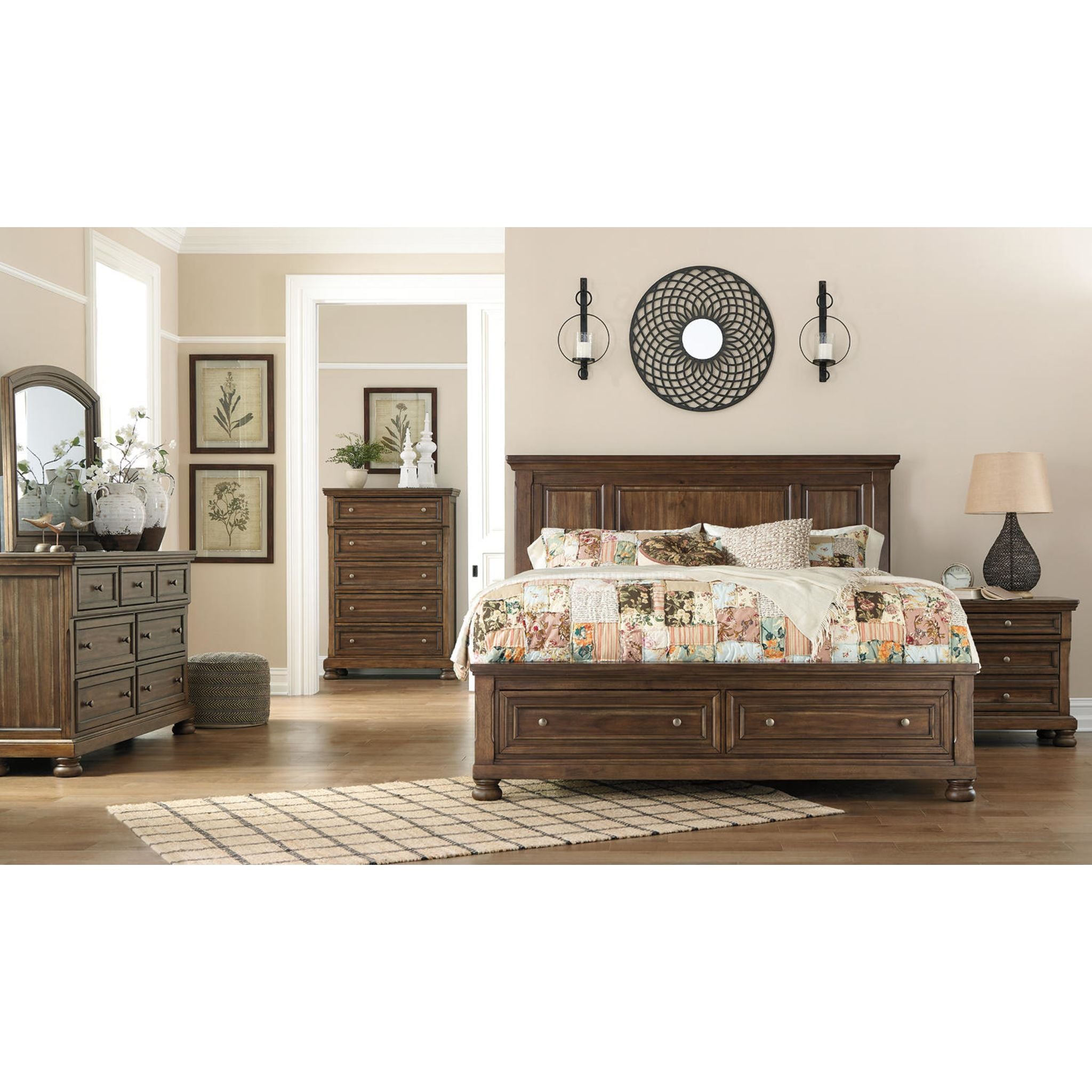 Baymore Queen Size Panel Bed with Storage Drawers - Modern Wooden Bed Frame with Underbed Storage for Small Spaces - Perfect for Bedrooms, Apartments & Guest Rooms