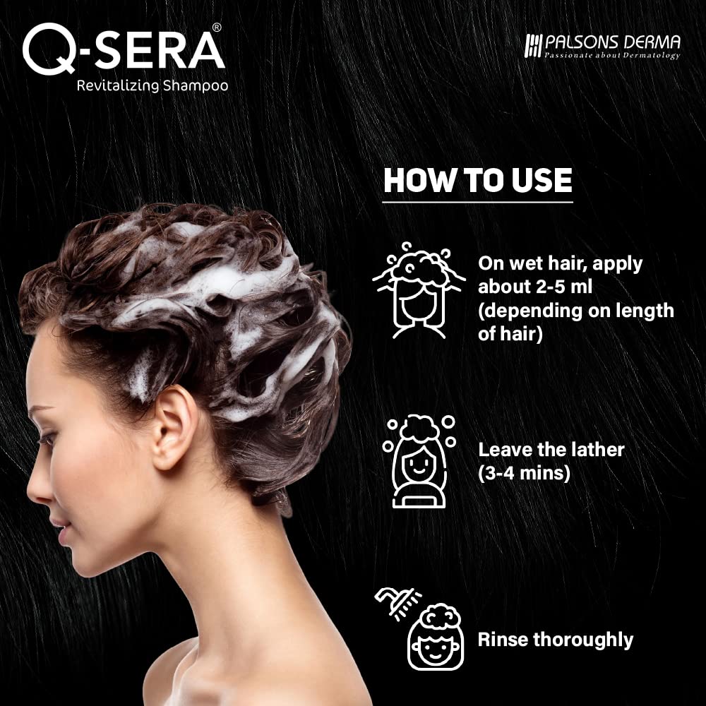 QSERA Revitalizing Shampoo for Dry & Frizzy Hair - Sulfate & Paraben Free, Dermatologist Recommended Hair Strengthening Treatment (150ml) - Restores Healthy, Smooth & Damage-Free Hair for Daily Hair Care & Salon-Like Results at Home