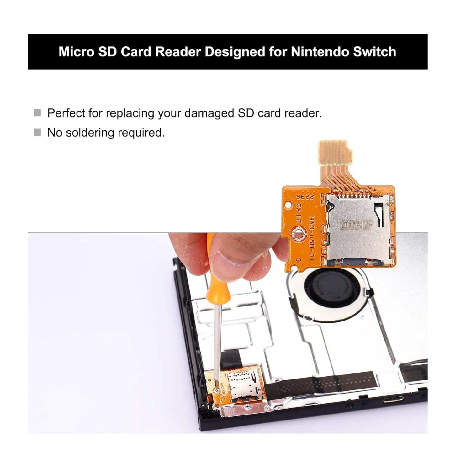 COMZPLIFE 2-Pack Micro SD Card Reader Replacement for Nintendo Switch - TF Memory Card Slot Socket Reader Board for NS Console Repair - Perfect for Gaming Accessories & Switch Console Maintenance
