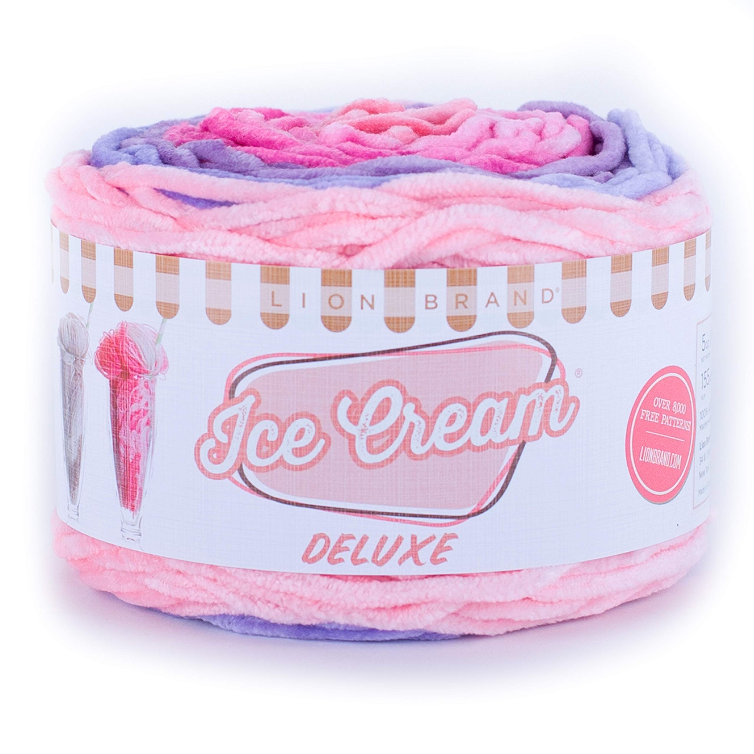 Lion Brand Yarn Ice Cream Deluxe Soft Knitting Yarn - BOCA CHICA Color | Premium Acrylic Yarn for Crochet, Knitting & DIY Crafts | Perfect for Blankets, Scarves & Baby Clothes