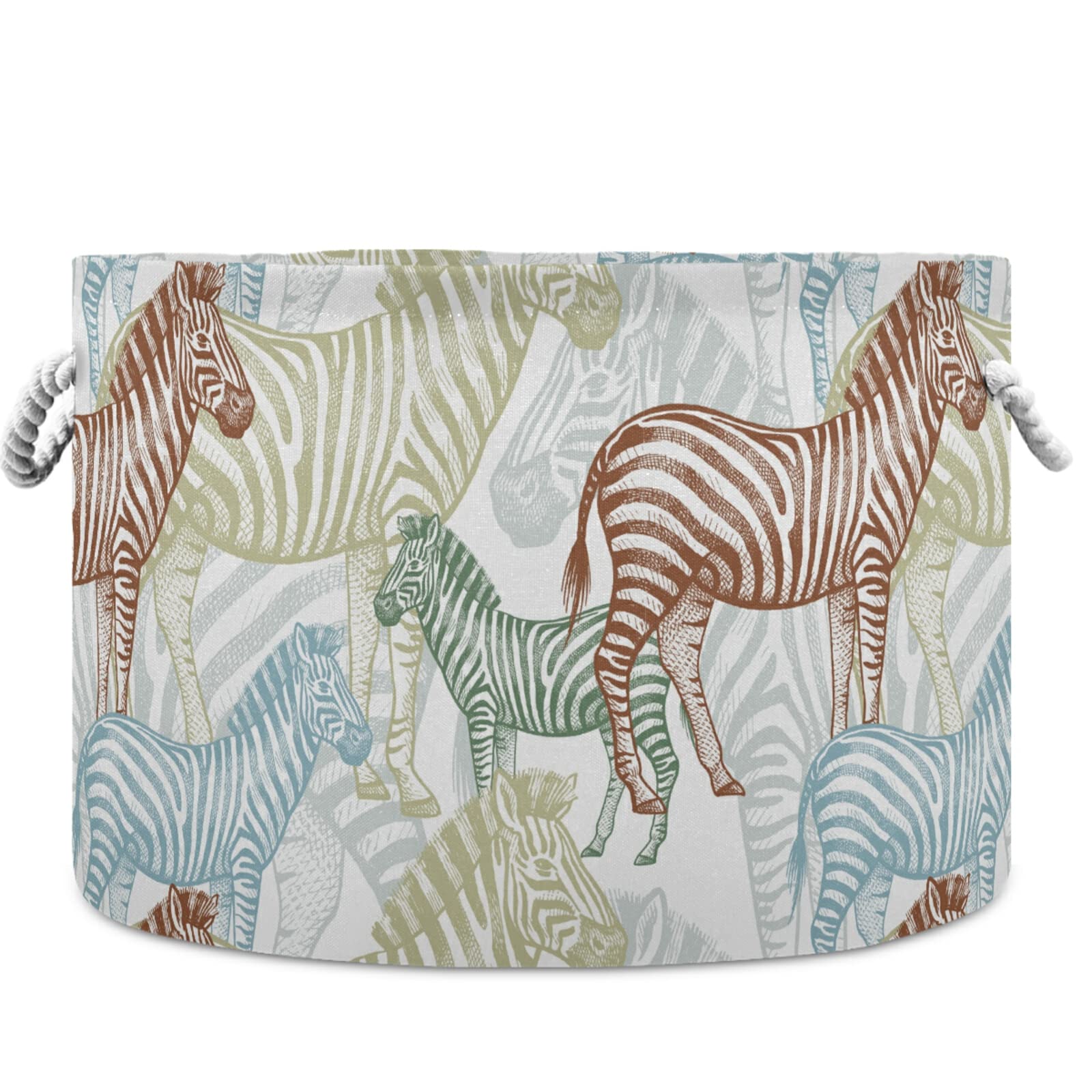 Visesunny African Animal Print Zebra Laundry Basket - Collapsible Fabric Storage Bin for Clothes, Toys & Organizing - Perfect for Bathroom, Bedroom, Nursery, Closet & Office - Durable & Stylish Home Decor Solution