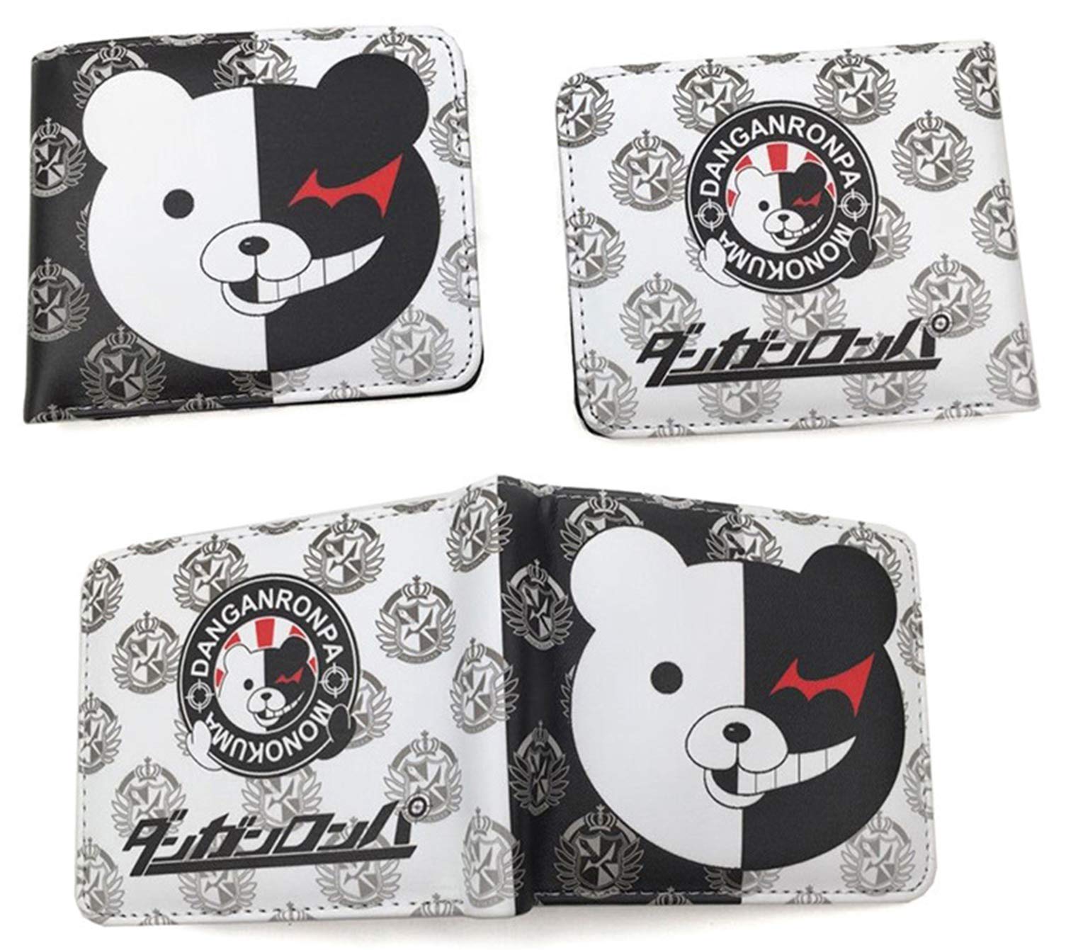 Anime Danganronpa Monokuma Bifold Wallet - Genuine Artificial Leather Billfold with Money Clip & Card Holder (1001-2) - Perfect for Cosplay, Anime Conventions & Daily Use