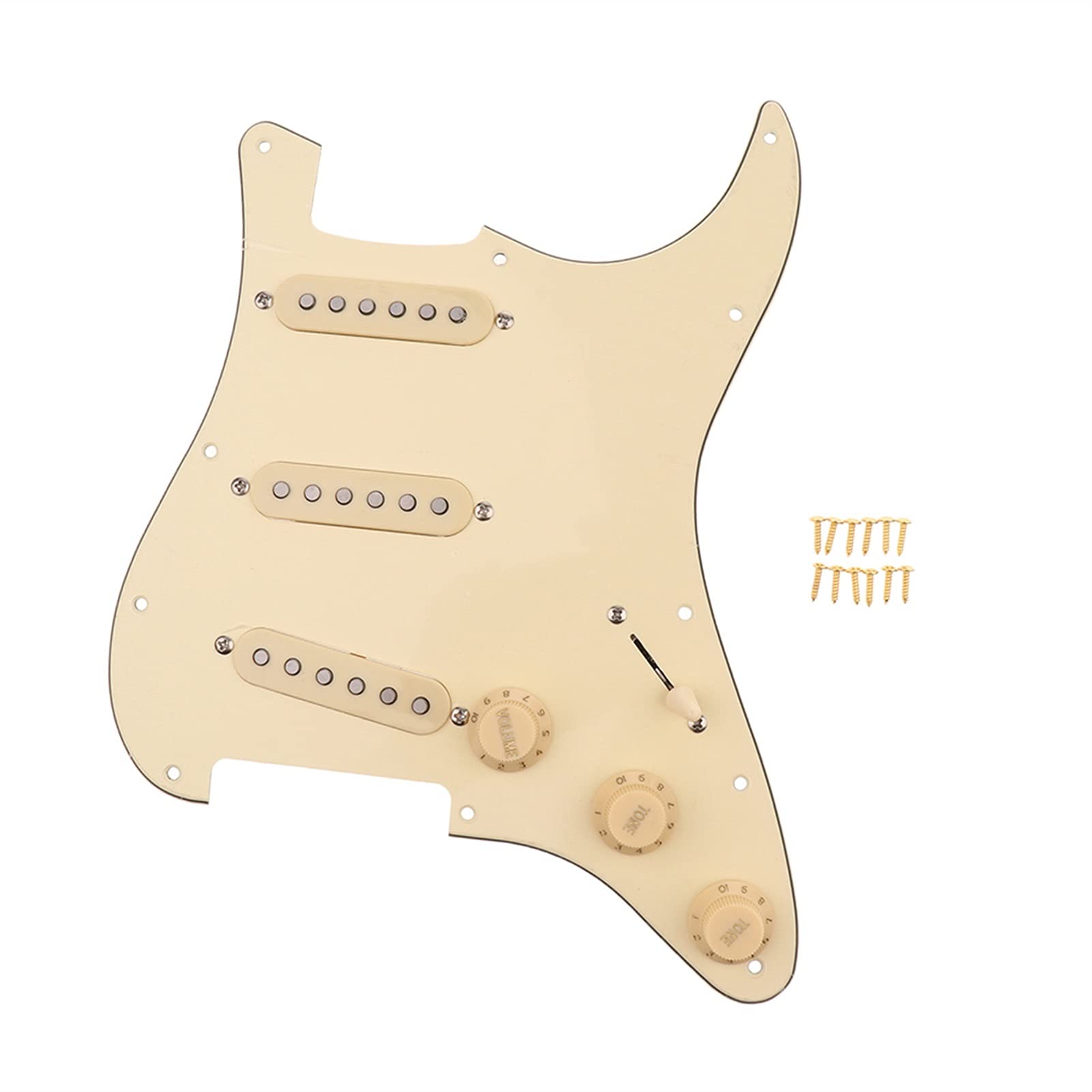 Fender Stratocaster Prewired Pickguard - 1-Ply Cream Yellow Alnico Loaded Pickguard with Screws | Easy Installation for Electric Guitar Upgrades & DIY Repairs