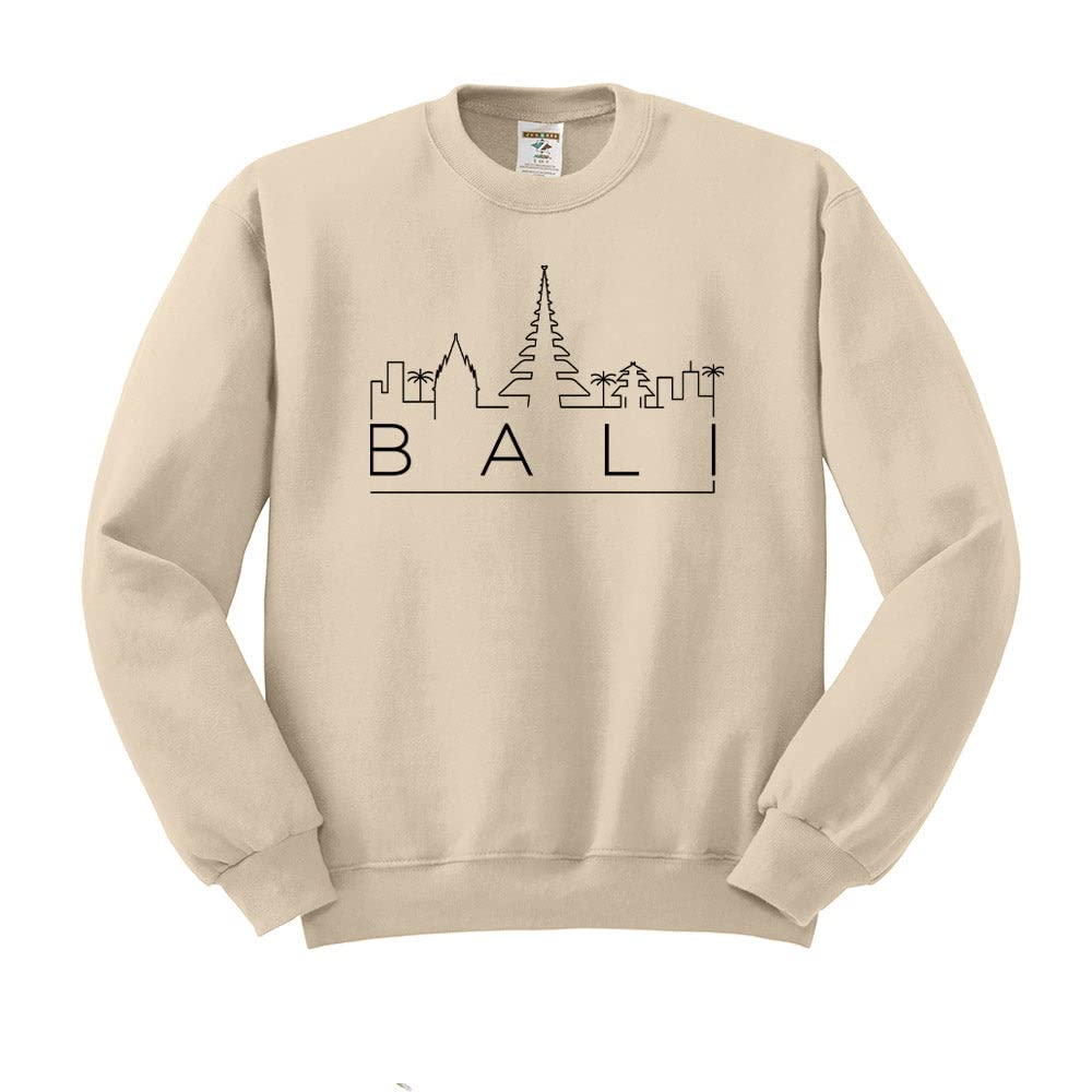 Skyline Bali Indonesia Travel Sweatshirt - Unisex Pullover Hoodie for Vacation & Adventure Travelers - Perfect for Backpacking, Sightseeing and Tropical Getaways