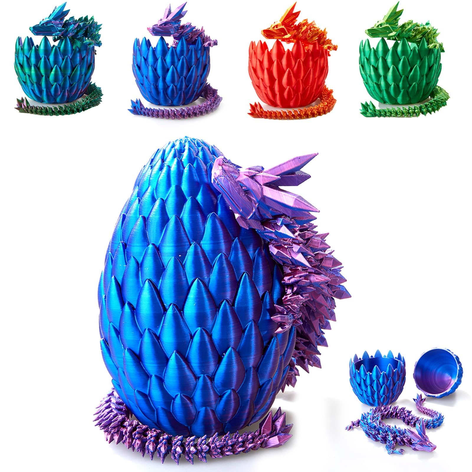 3D Printed Dragon Egg - 15 Inch Crystal Dragon Easter Surprise Egg | Fidget Toys for Stress Relief, Kids Gifts & Executive Home Office Decor | Perfect for Easter Celebrations, Birthday Presents and Fantasy Themed Room Decor