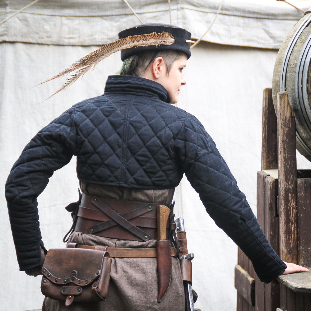 Drachenstein Black Gambeson - Medieval Armor Padding for LARP, Cosplay & Historical Reenactment