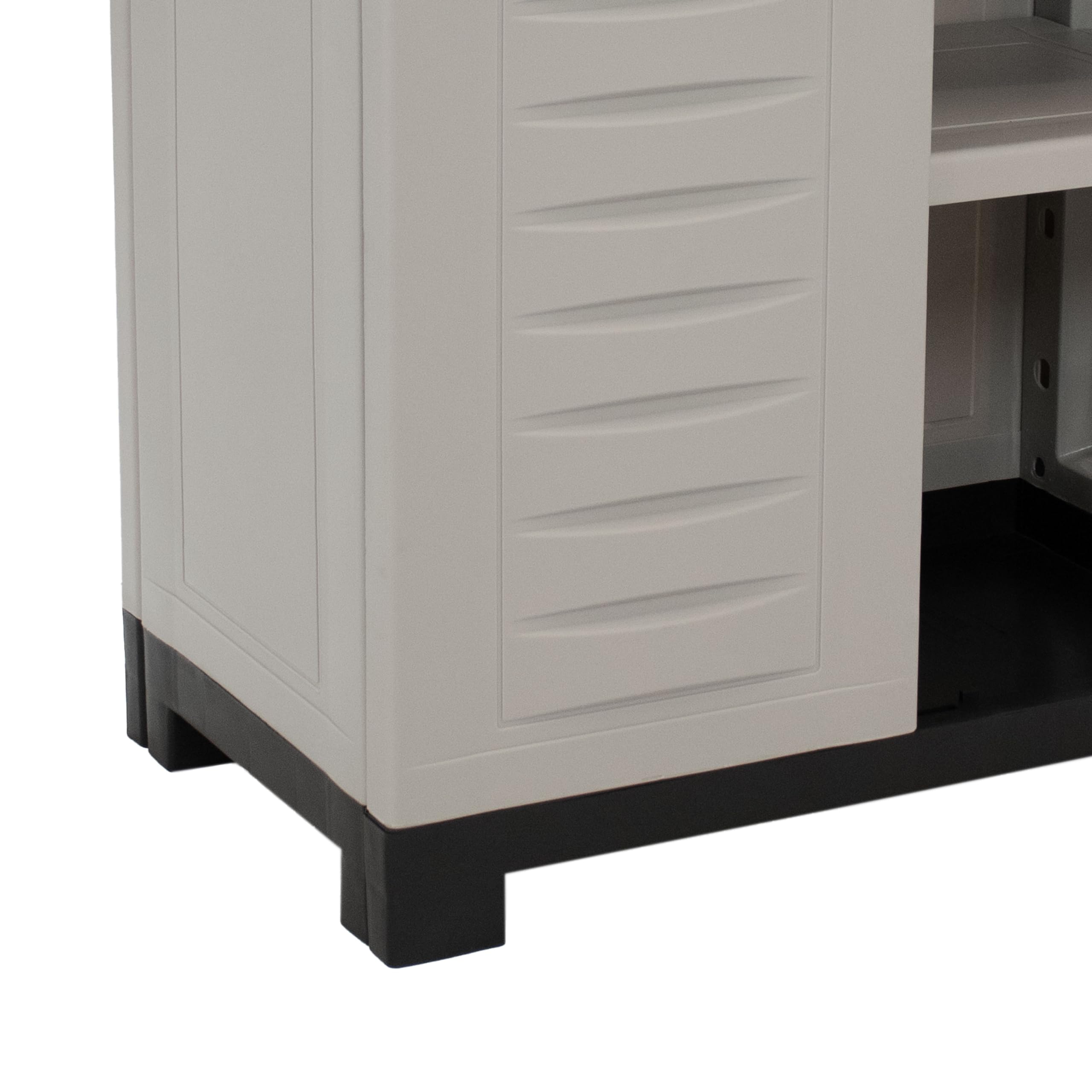 Sunnydaze Freestanding Storage Cabinet with Doors - Indoor & Outdoor Organizer - 25.5
