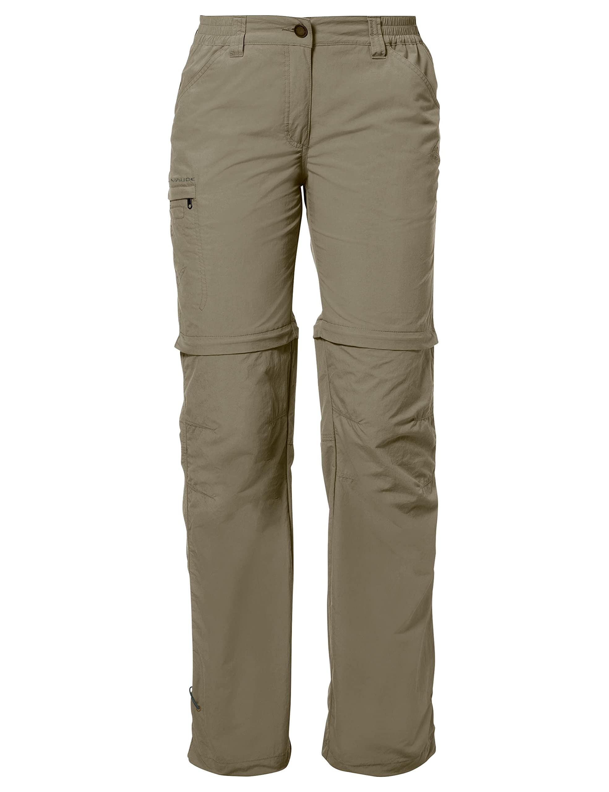 VAUDE Farley IV Short Zip Pants for Men & Women - Beige, Size 38 - Lightweight Hiking & Outdoor Adventure Pants