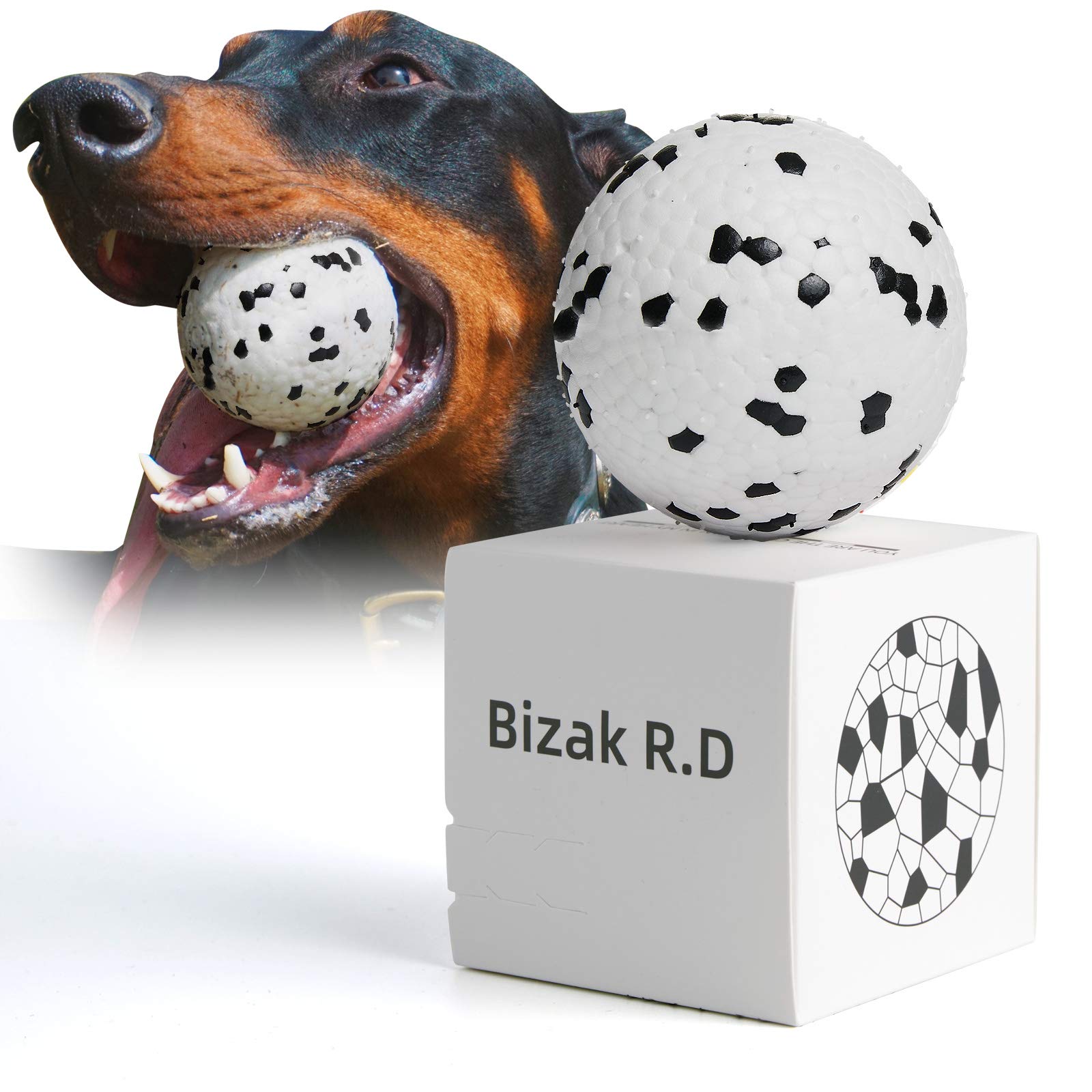 Bizak R.D Indestructible Dog Ball Toy - 1 Pack Durable Chew Toy for Small & Medium Dogs - Elastic Exercise Pet Toy for All Breeds - Eco-Friendly ETPU Material - Lightweight & Bouncy - Perfect for Fetch, Training & Outdoor Play