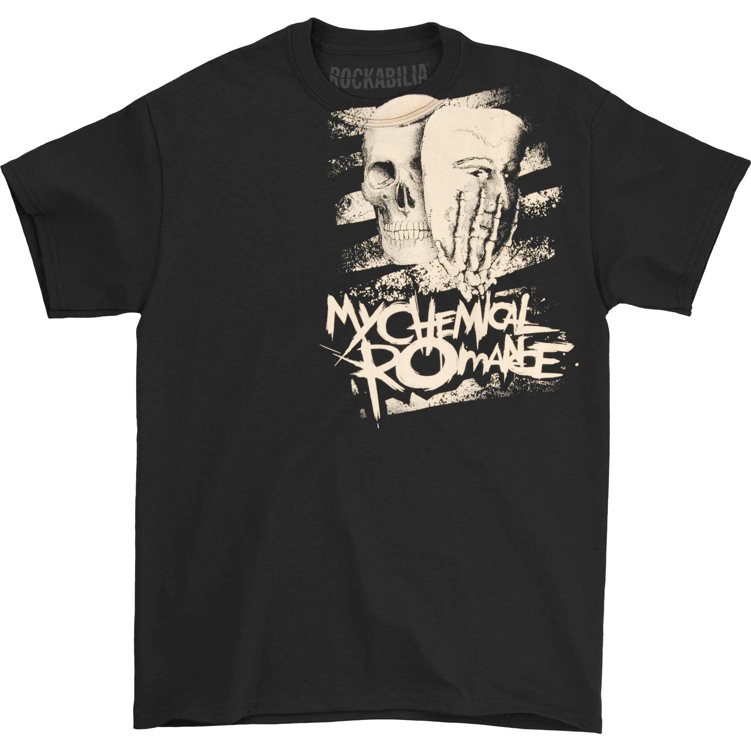 My Chemical Romance Men's Skeleton Hand Graphic T-Shirt - Black Band Tee for Concerts & Alternative Fashion