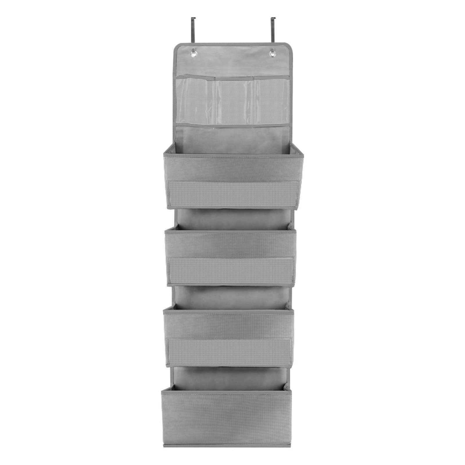 Boddenly 5-Tier Over The Door Shoe Organizer - Space Saving Hanging Shoe Rack for Closet, Bedroom & Entryway - Multi-Purpose Shelf for Shoes, Kitchen Utensils & Bathroom Storage (Grey, One Size) - Perfect for Small Spaces & Apartment Living