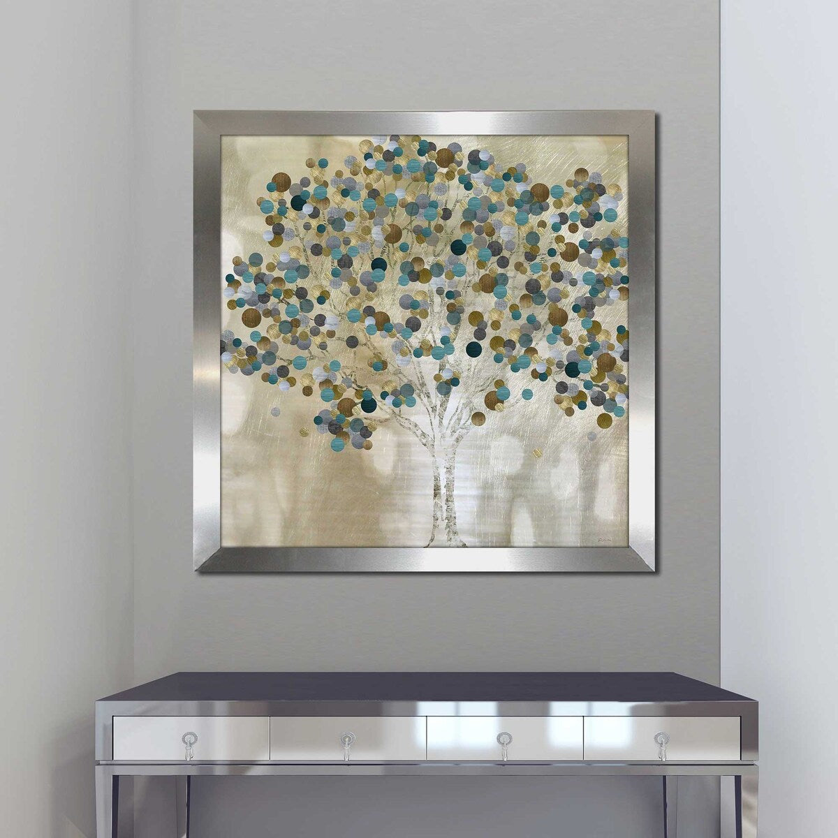 Vibrant Teal Tree Print Acrylic Wall Art - Perfect for Living Room, Bedroom & Office Decor