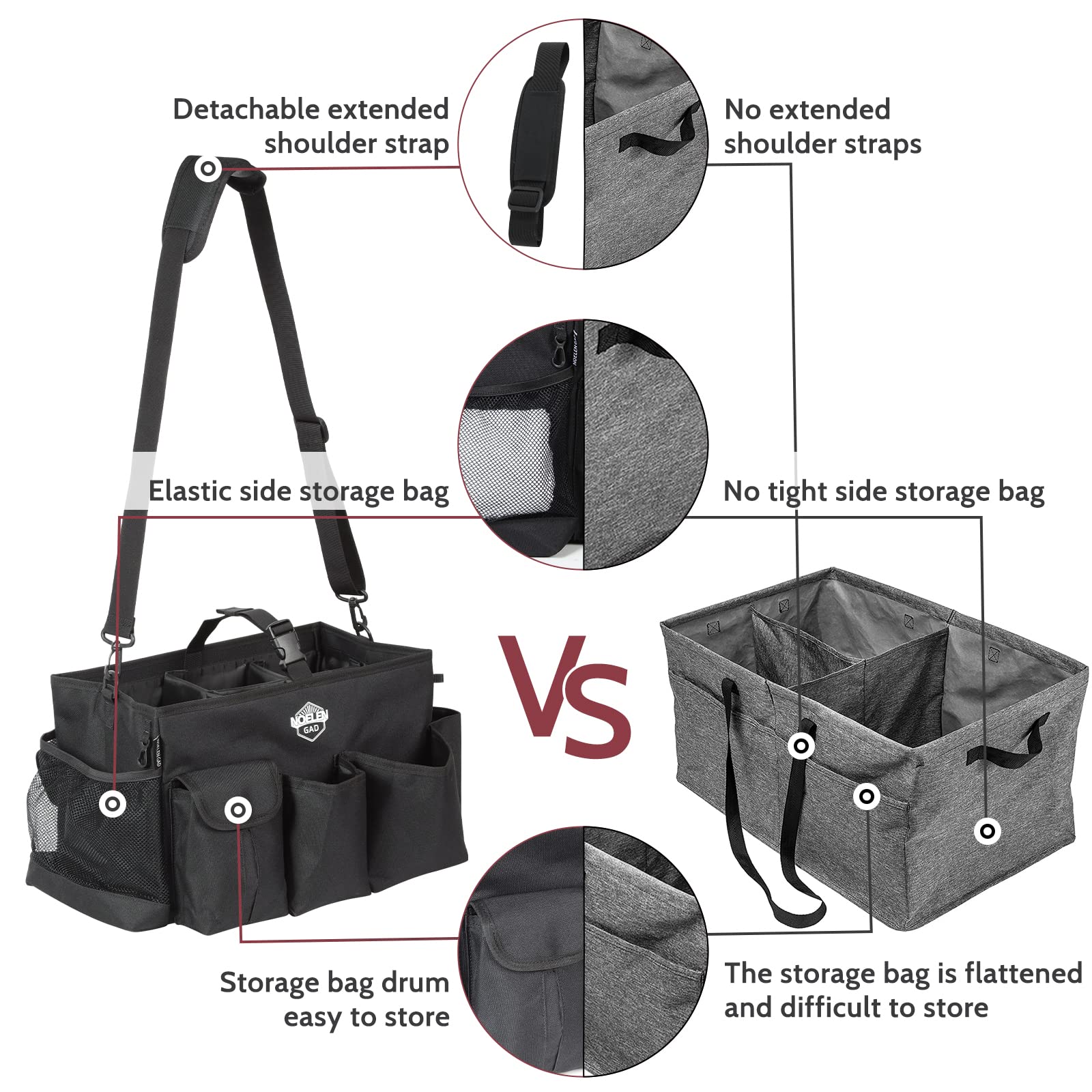 Large Wearable Cleaning Caddy Bag with Handle, Adjustable Shoulder & Waist Straps - Organize Cleaning Supplies, Furniture Storage & Car Accessories | Perfect for Home Cleaning, Car Detailing & Office Organization