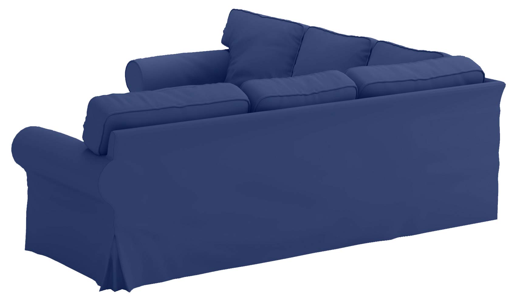 Custom-Made Thick Cotton IKEA Ektorp 2-Seater Sofa Cover Replacement Slipcover - Dark Blue | Perfect for IKEA Ektorp Corner & Sectional Sofas | Home Decor, Living Room Upgrade & Furniture Protection