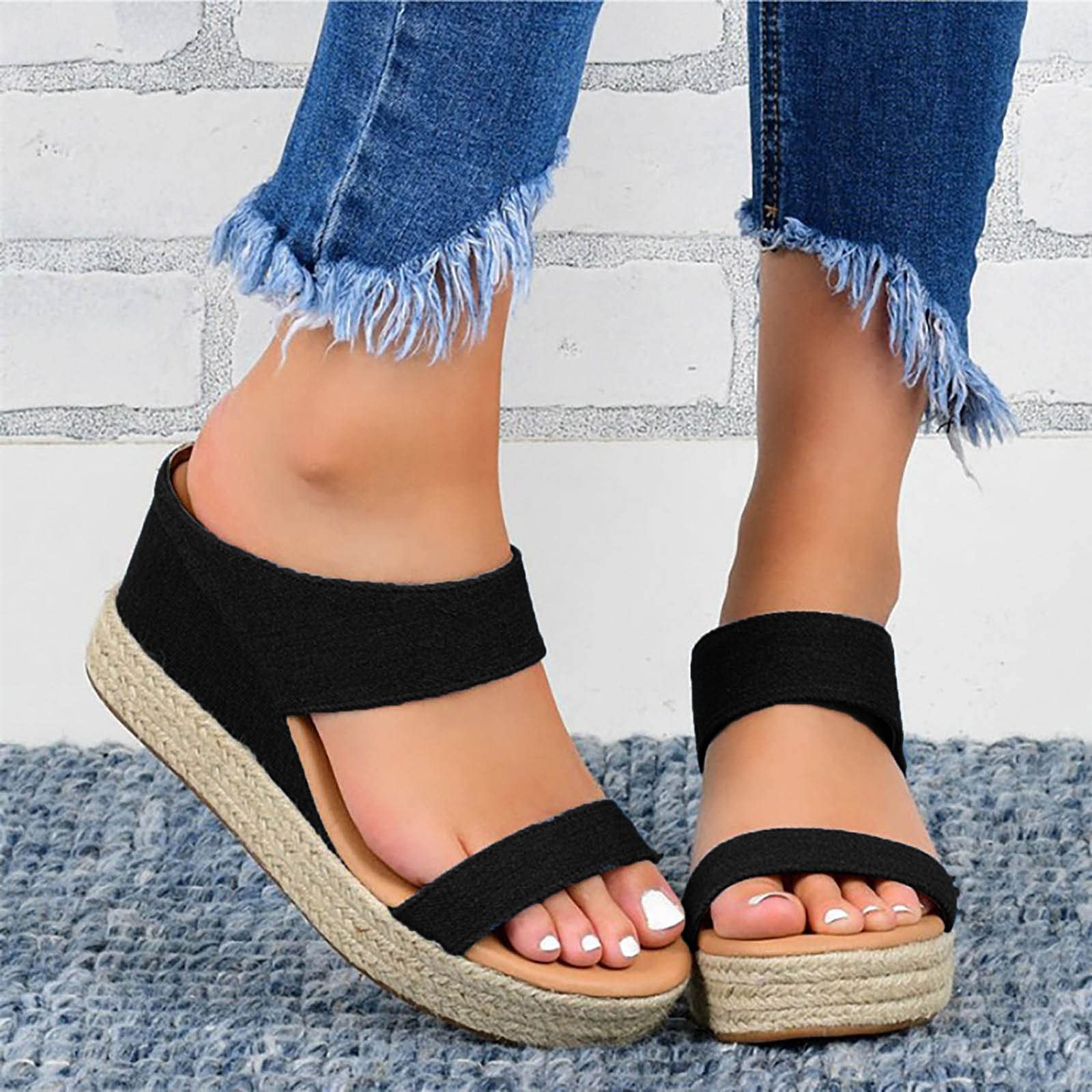 Women's Summer Wedge Sandals - Low Heel Dressy Platform Sandals with Chunky Heel for Beach, Casual & Outdoor Wear | Comfortable Ladies Sandals for Walking, Vacation & Daily Use