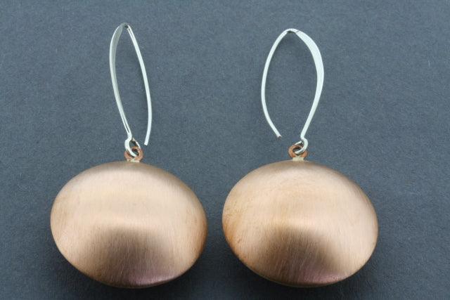Large Brushed Smartie Earrings in Copper - Elegant Boho Jewelry for Women, Perfect for Parties, Weddings & Everyday Wear